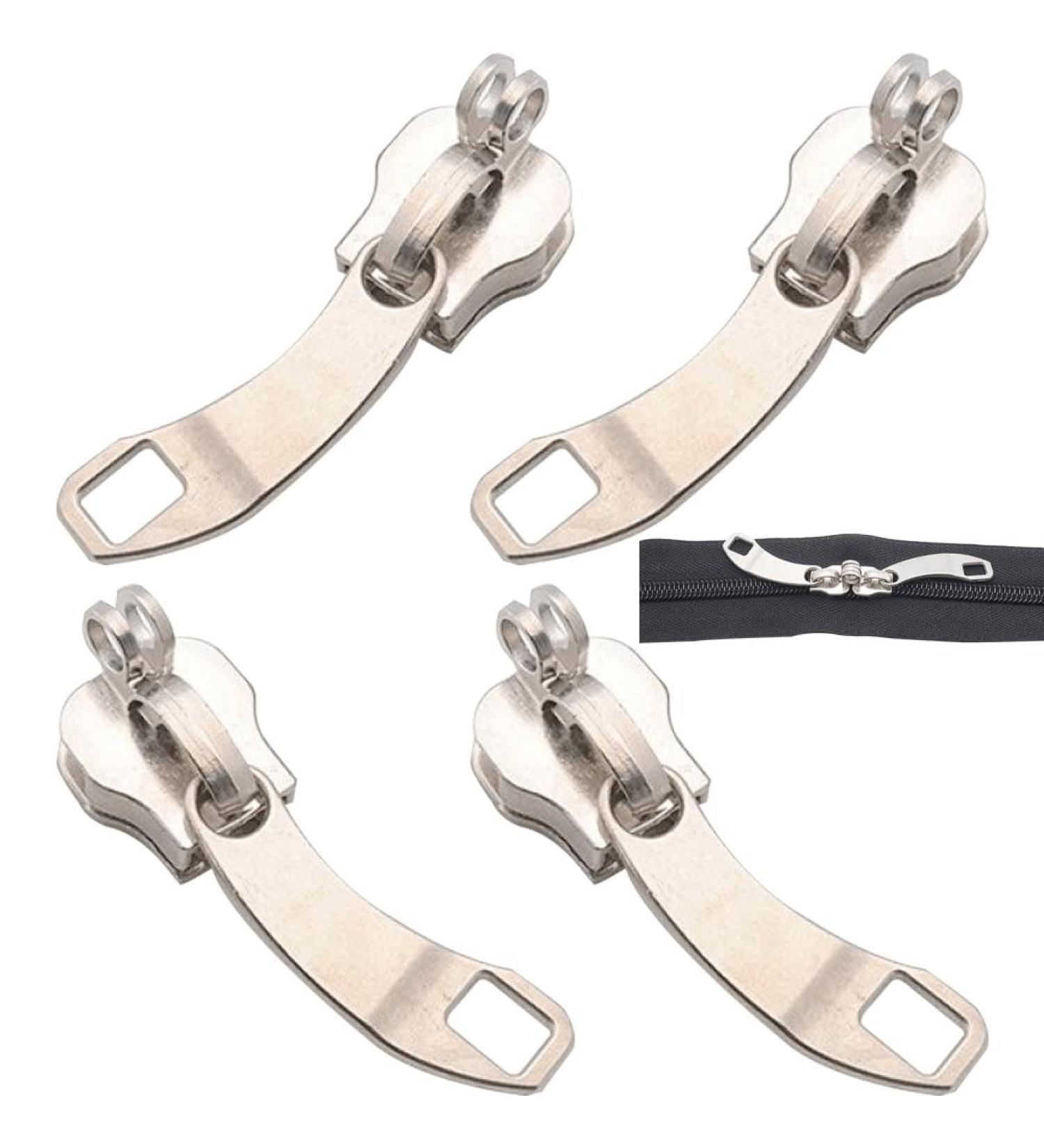 2 Pairs 8 Zipper Pull Metal Zip Slider Heads - DIY Clothing & Bag Accessories for Zipper Repair Kits - Buy Online on GoSupps.com