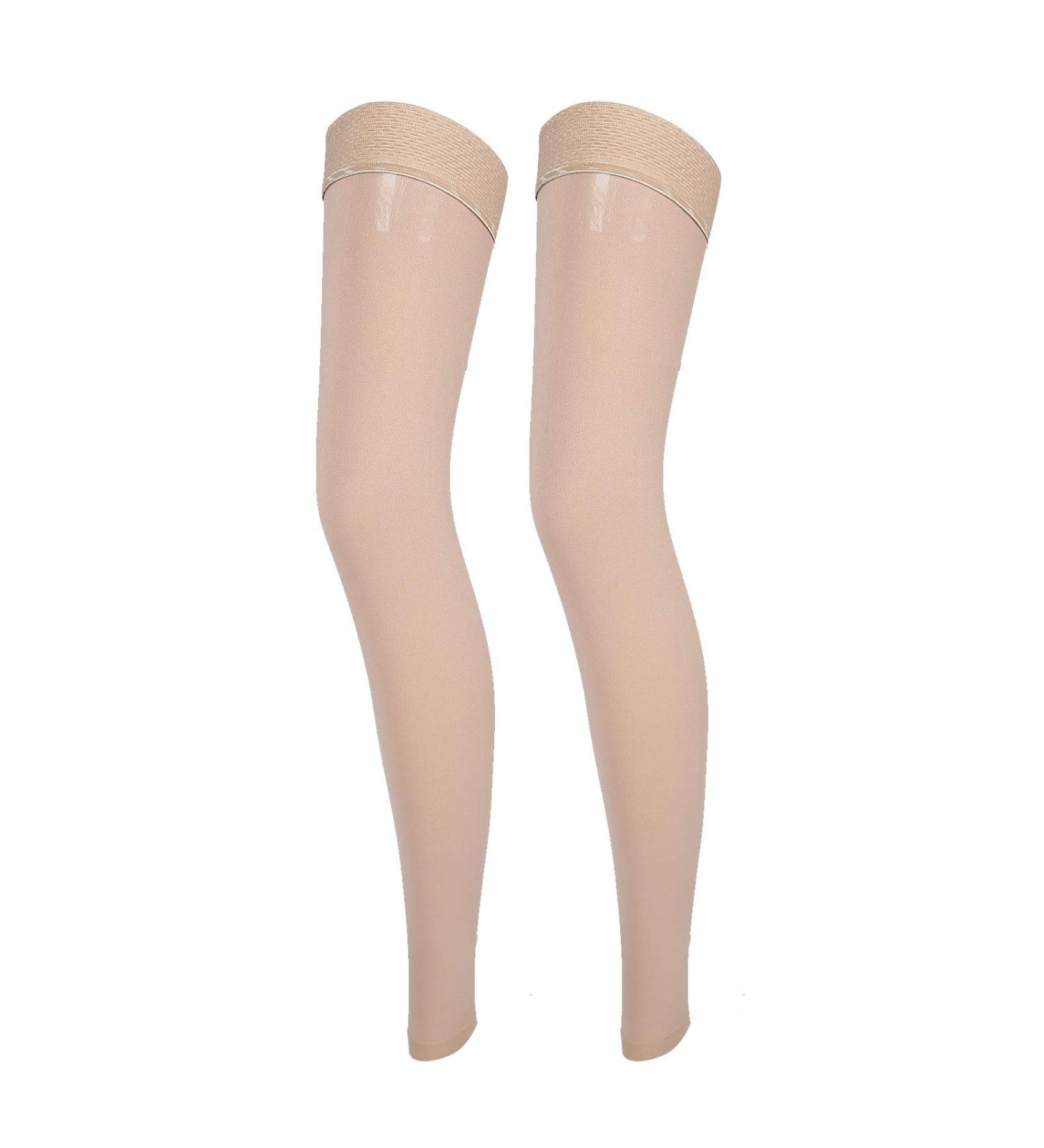 Thigh Support Stockings for Men & Women - Breathable Long Compression Socks for Varicose Veins & Swelling - Open Toe Elastic Design - Buy Online on GoSupps.com