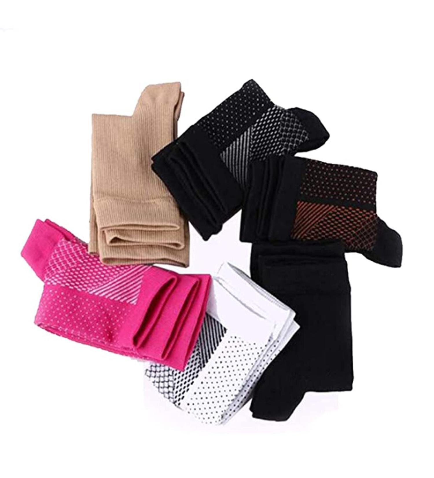 Buy 6 Pairs Copper-Soaked Magnetic Footrest Socks | Dr. Sock Anti-Generation Compression Support (White S/M) - International Shipping Available - Buy Online on GoSupps.com