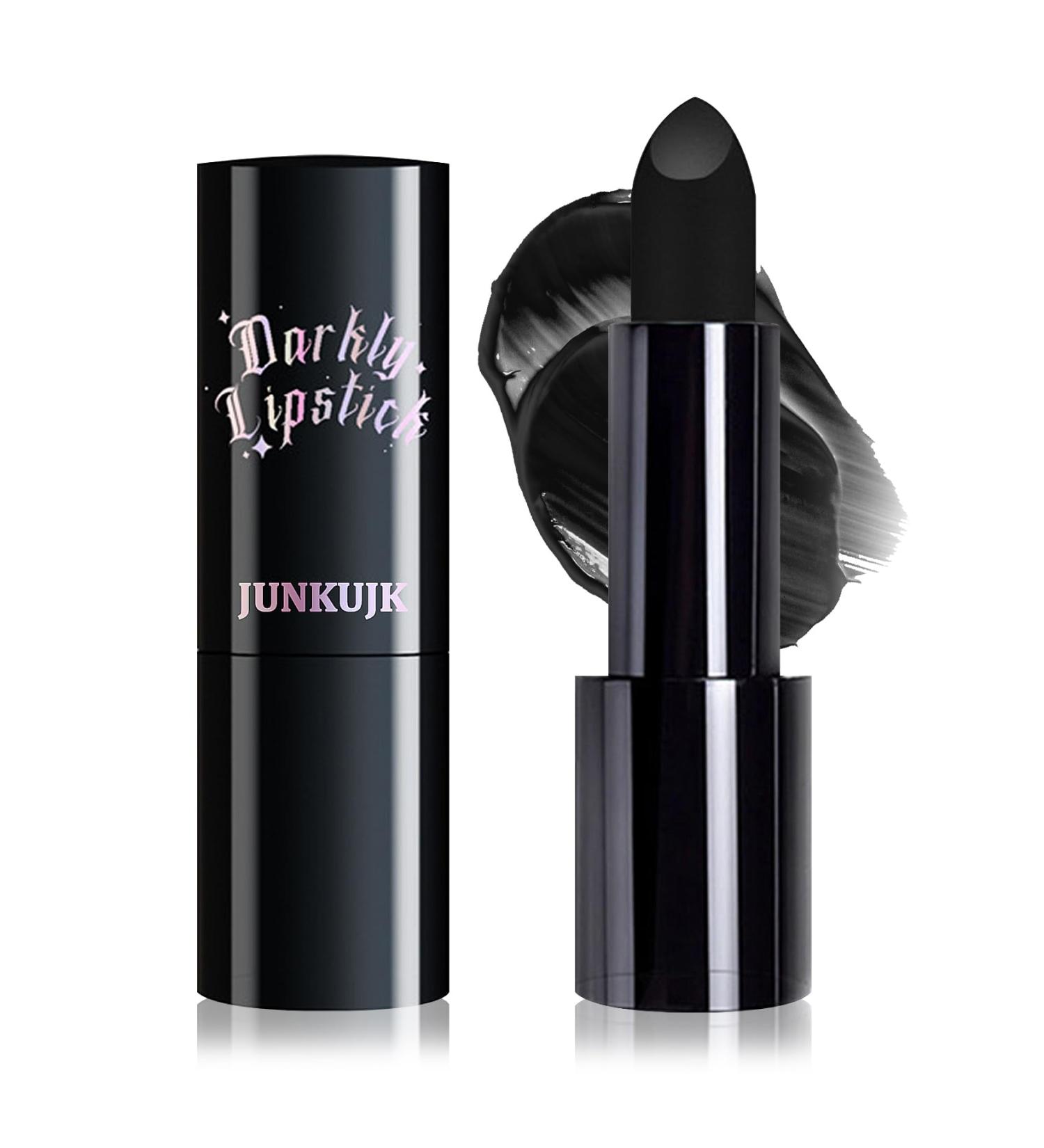 Shop Black Matte Lipstick | Waterproof Richly Pigmented Goth Lip Stain for All-Day Wear - Perfect for Halloween & Sports - Buy Online on GoSupps.com