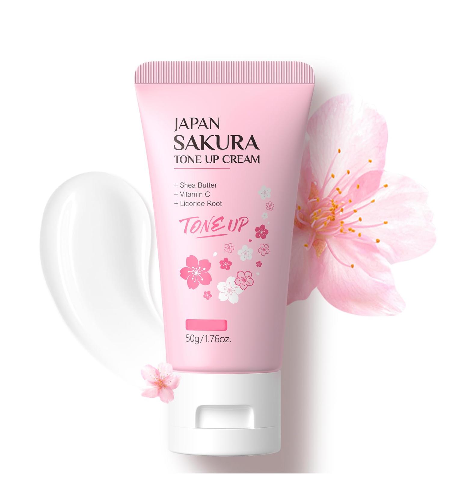 AKARY Sakura Facial Moisturizer Tone-up Cream Glow Face Moisturizer Cream Lazy Face Lotion Delicate & Shine Skin Hydrating Even Tone Lightweight Nourishing Facial Skin Instant Glow 1.76oz - Buy Online on GoSupps.com