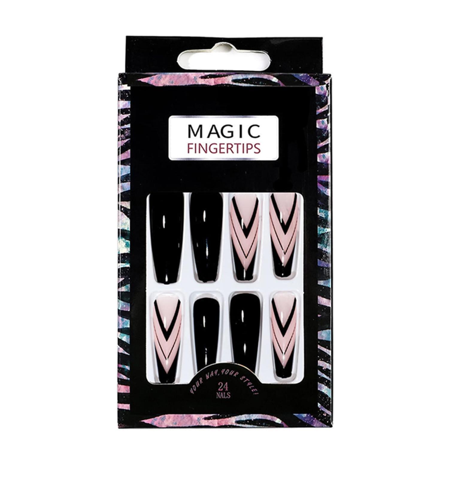 Coffin Nails - Long Ballerina Nails Fake | Pre-Shape Gel Glossy Coffin Nail Tips for Full False Nails Home Nail Salon - Buy Online on GoSupps.com