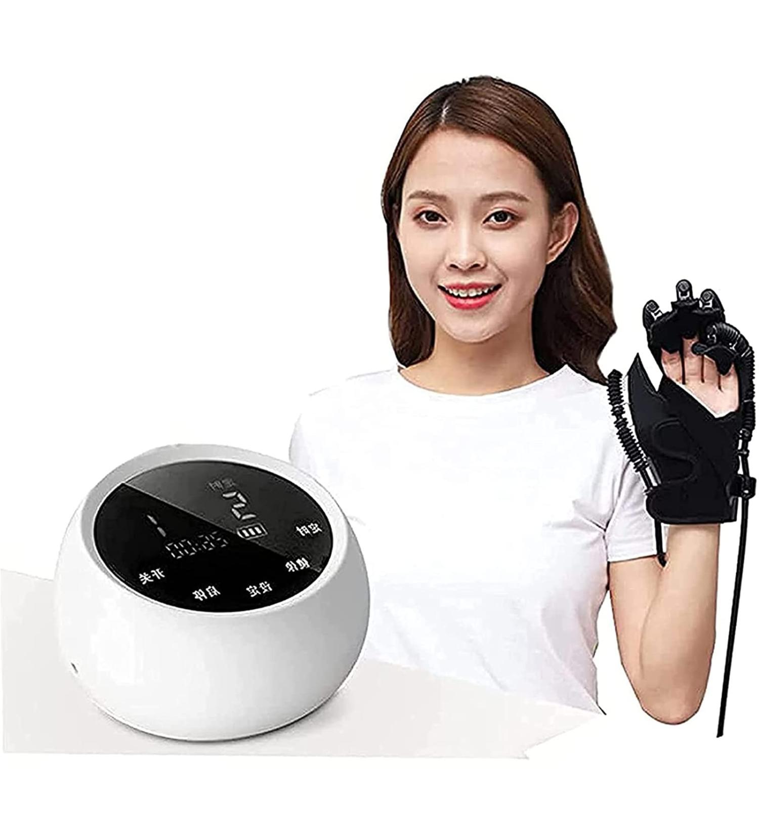 ZZBB Electric Rehabilitation Robot Gloves Finger Training Device for Training Finger Flexion Correction Stroke Hemiplegia Training for Patients with Hand Dysfunction Left Large