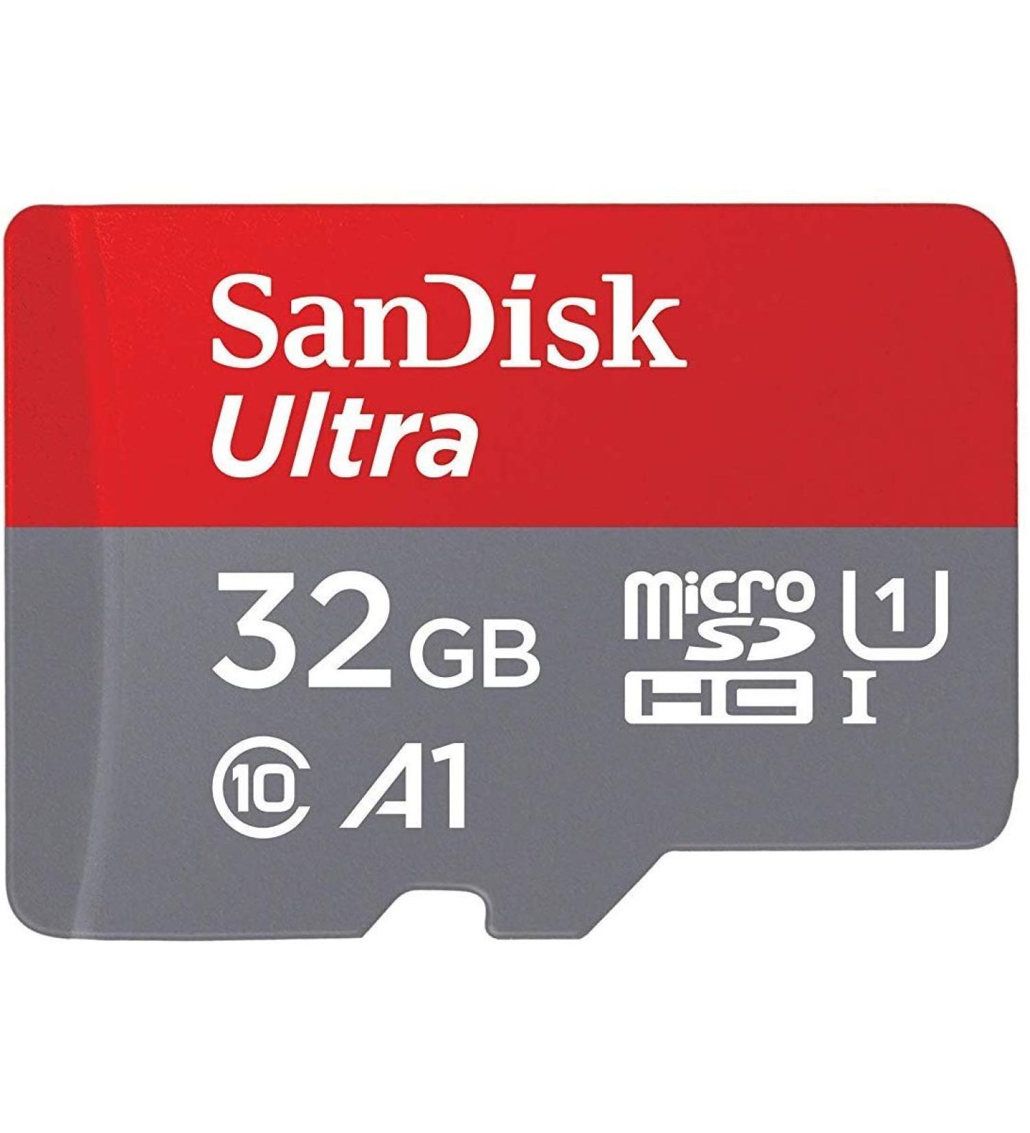 SanDisk 32GB Ultra MicroSDHC Memory Card with Adapter - 98MB/s, C10, U1, A1, Full HD - SDSQUAR-032G-GN6MA - Buy Online on GoSupps.com