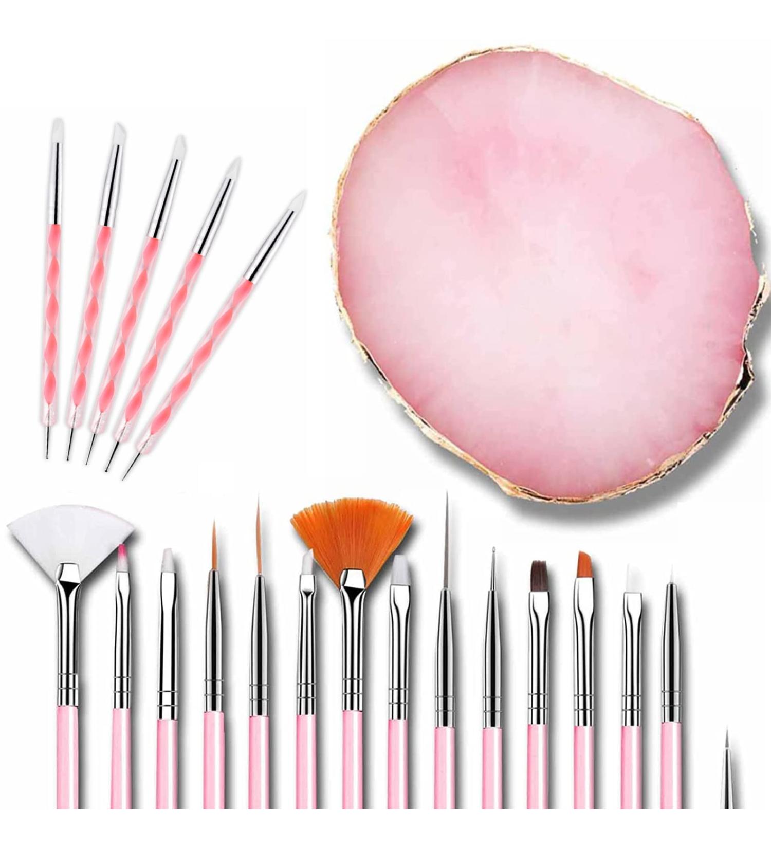 Ncana 21 Pcs Nail Art Brushes Set - Manicure Design Tools for Home Salon DIY Makeup - Buy Online on GoSupps.com