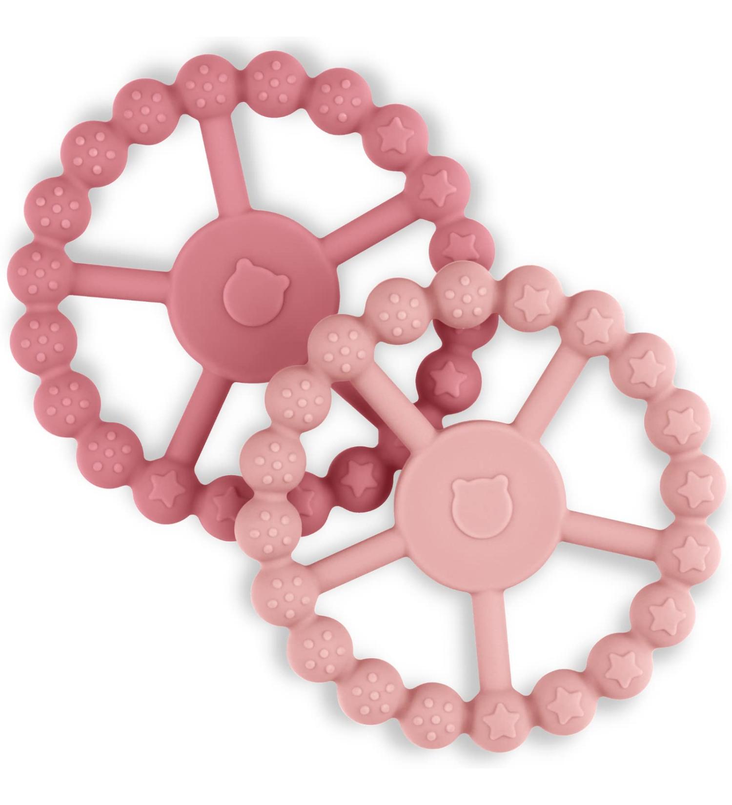 2-Pack Silicone Sensory Teething Rings for Babies | BPA & Phthalate-Free Chew Toys | Princess Color - Buy Online on GoSupps.com