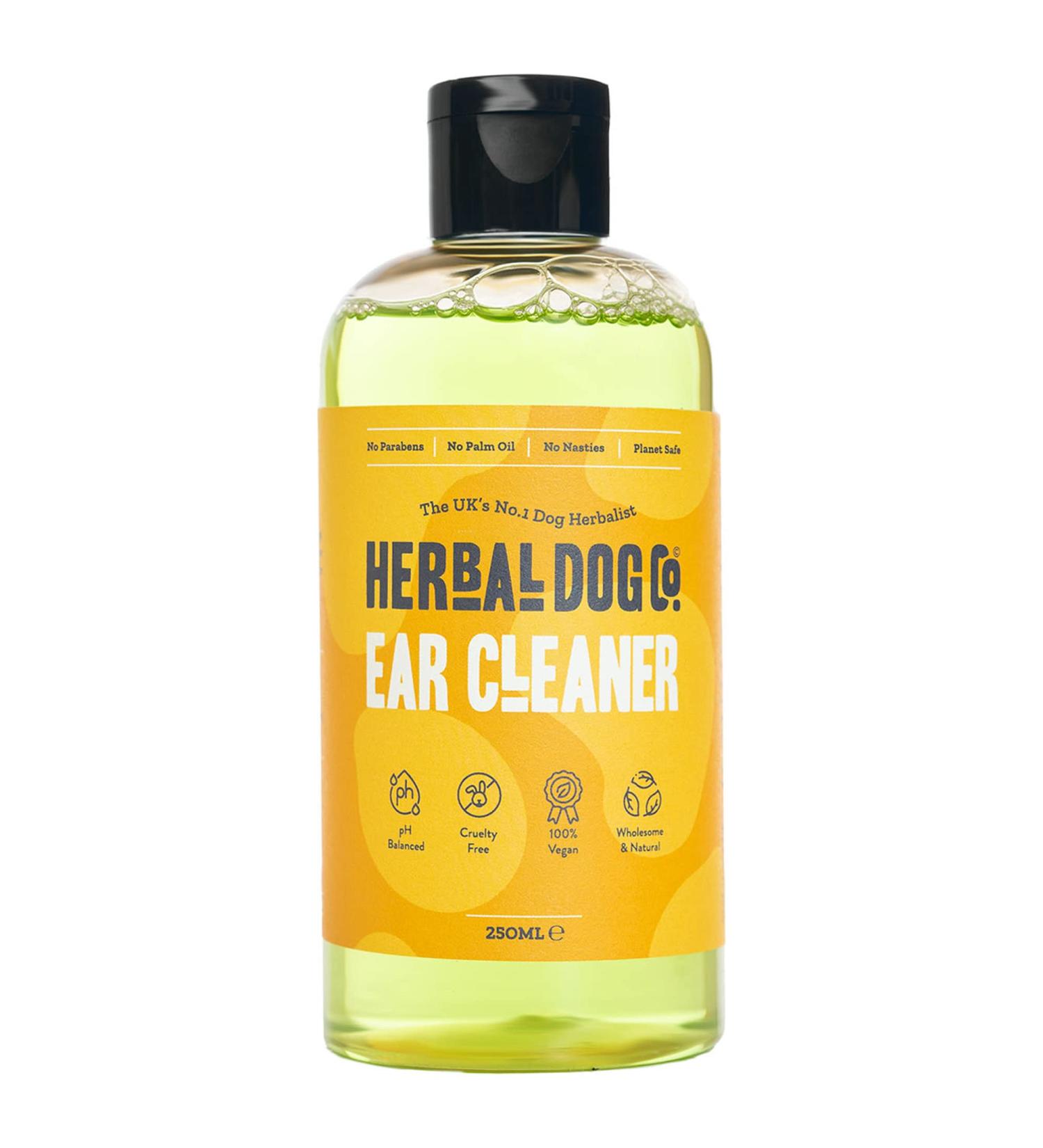 Herbal Dog Co 250ml Ear Cleaner for Dogs & Puppies | Natural Ear Cleaning Solution - Stops Itching, Removes Dirt | Vegan & Made in UK - Buy Online on GoSupps.com