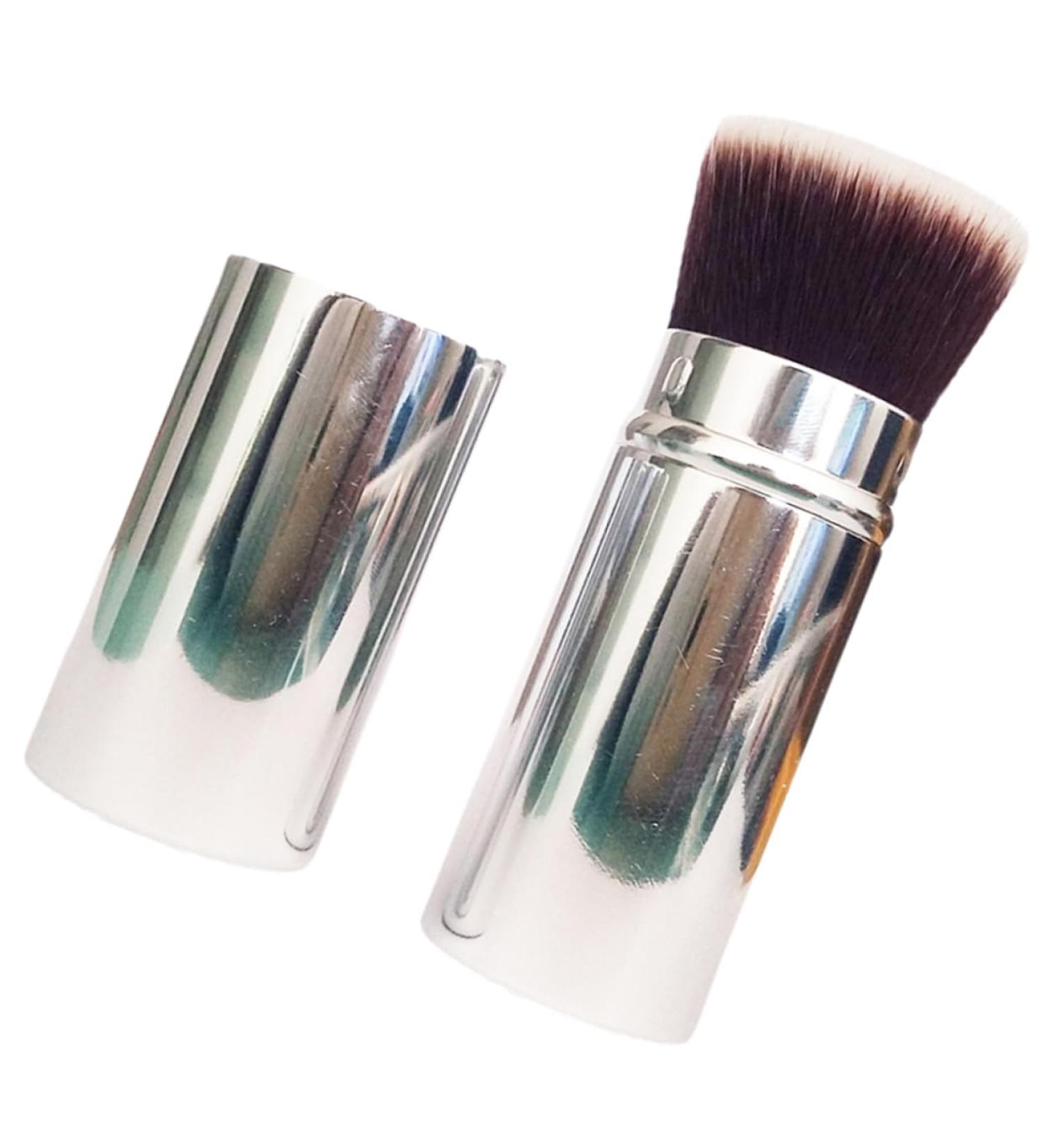 Beatifufu Retractable Makeup Brush Powder Brush for Loose Powder Makeup Tool Cosmetic Applicator Powder Foundation Brush Blush Brush Cosmetic Tools Dense Foundation Brush Metal With Cover - Buy Online on GoSupps.com