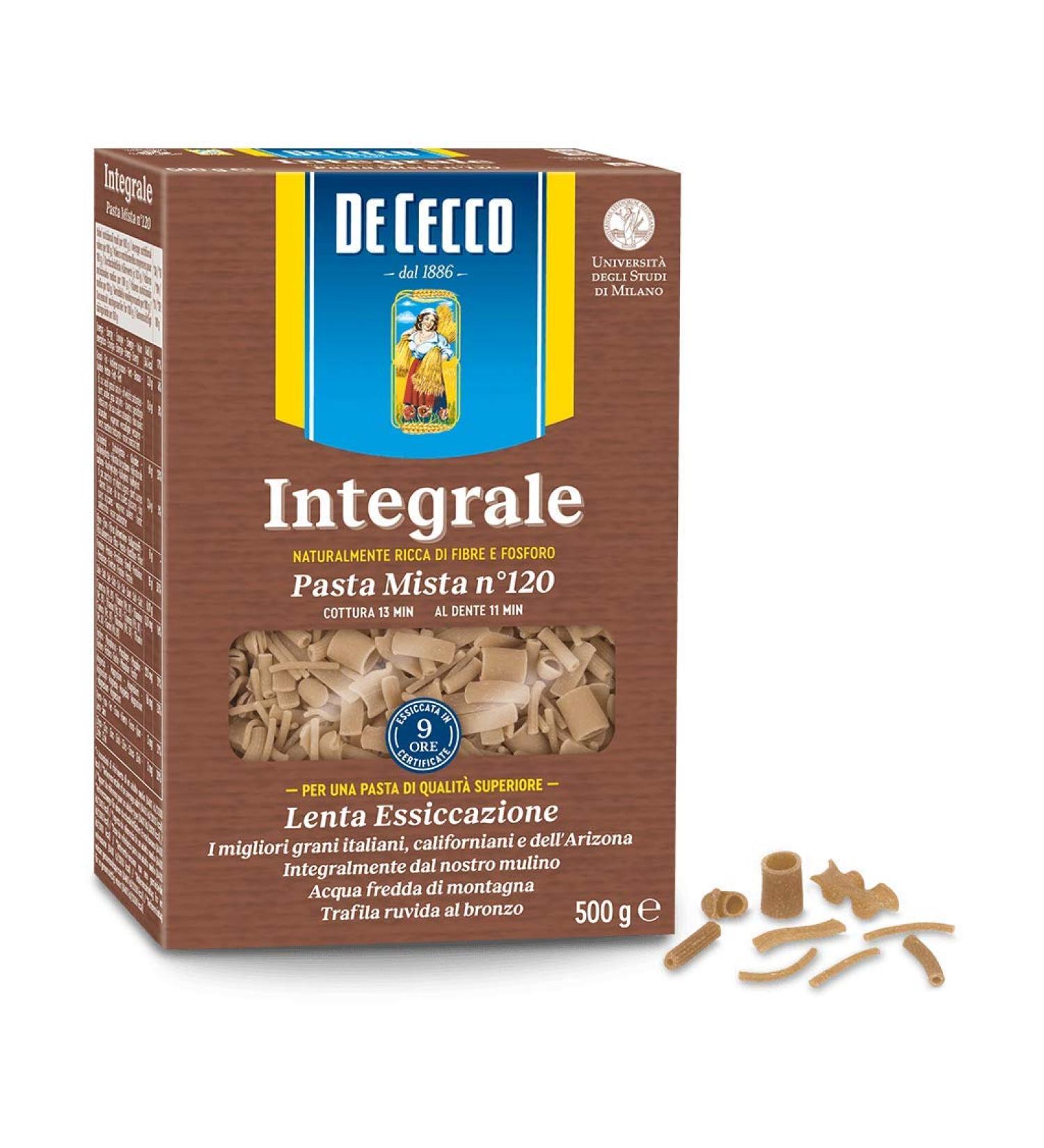 De Cecco Pack of 5 De Cecco Pasta mista integrali n. 120 Italian pasta 500 g