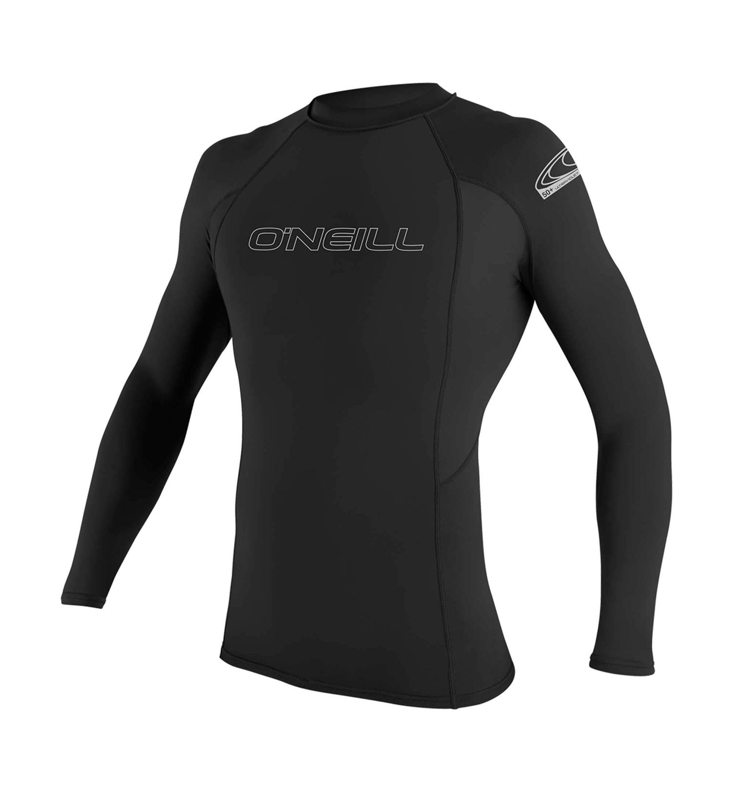 O'Neill Men's Basic Skins UPF 50+ Long Sleeve Rash Guard - Black, Size Small - Buy Online on GoSupps.com