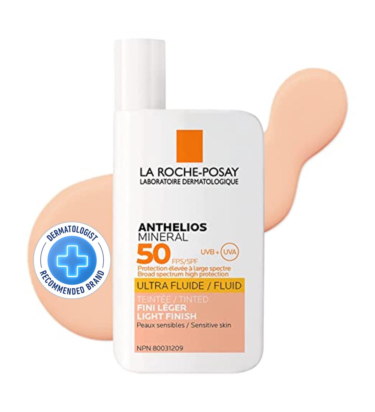 La Roche-Posay Anthelios Face Sunscreen & BUNDLE Broad Spectrum UVA-UVB Sun Protection for all Skin Types Lightweight Non-Greasy Texture Non-Comedogenic Water Resistant Fragrance Free MINERAL TINTED SPF 50 - Buy Online on GoSupps.com
