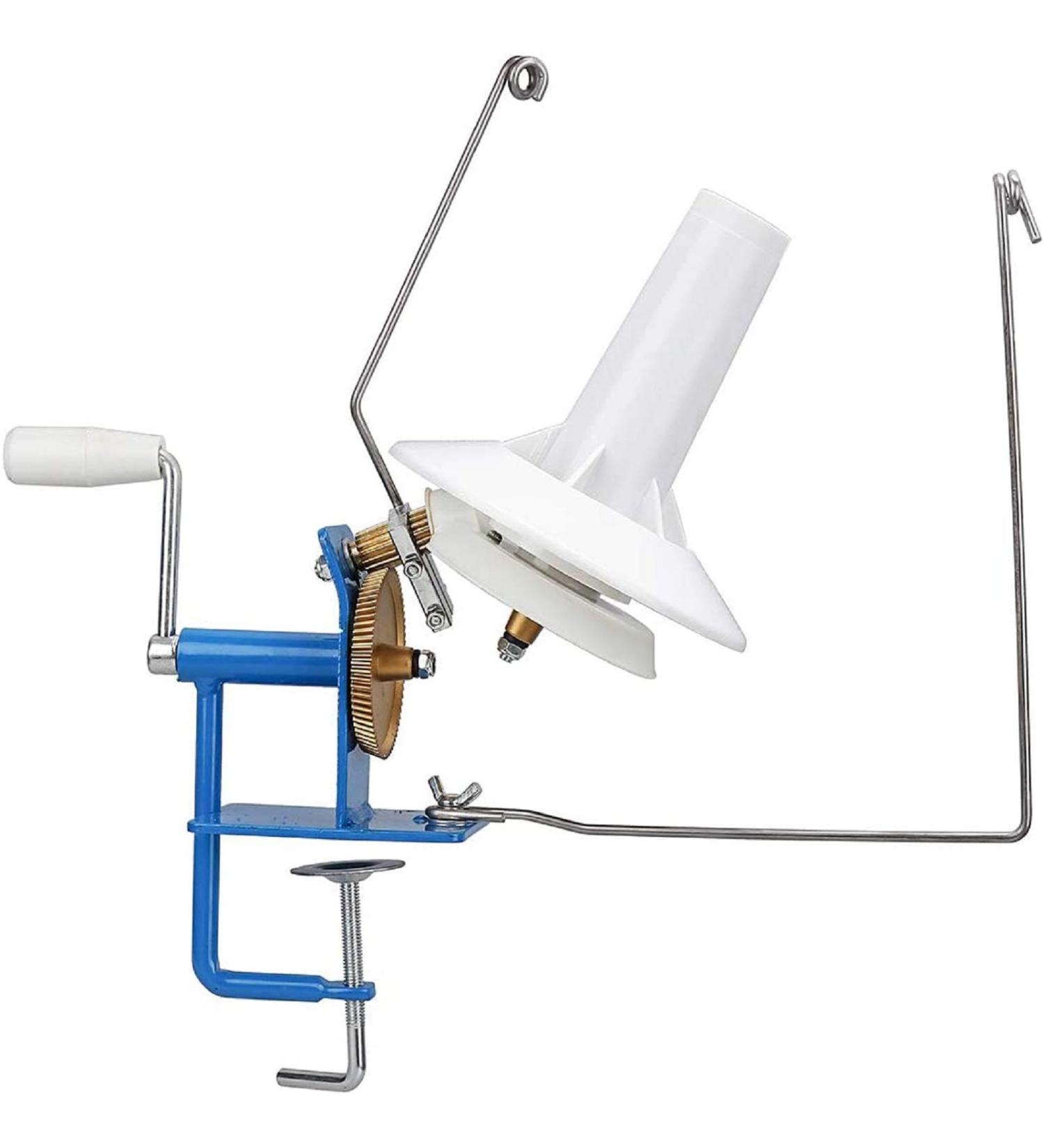 Large Hand-Operated Yarn Ball Winder - 10 oz - White and Blue - Buy Online on GoSupps.com