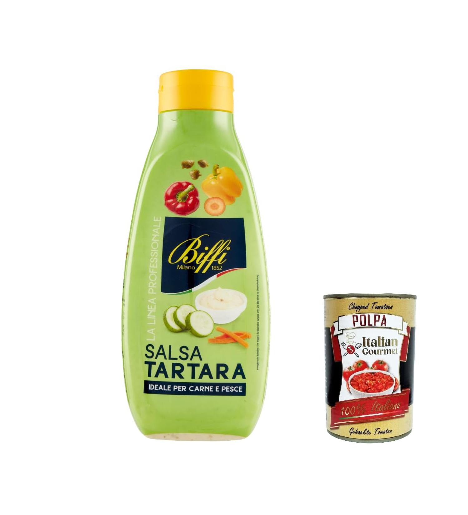  Italian Gourmet E.R. Biffi Linea Professional Salsa Tartara Set of 3 sauces with chopped vegetables 800 g + Italian gourmet pulp 400 g - Buy Online on GoSupps.com