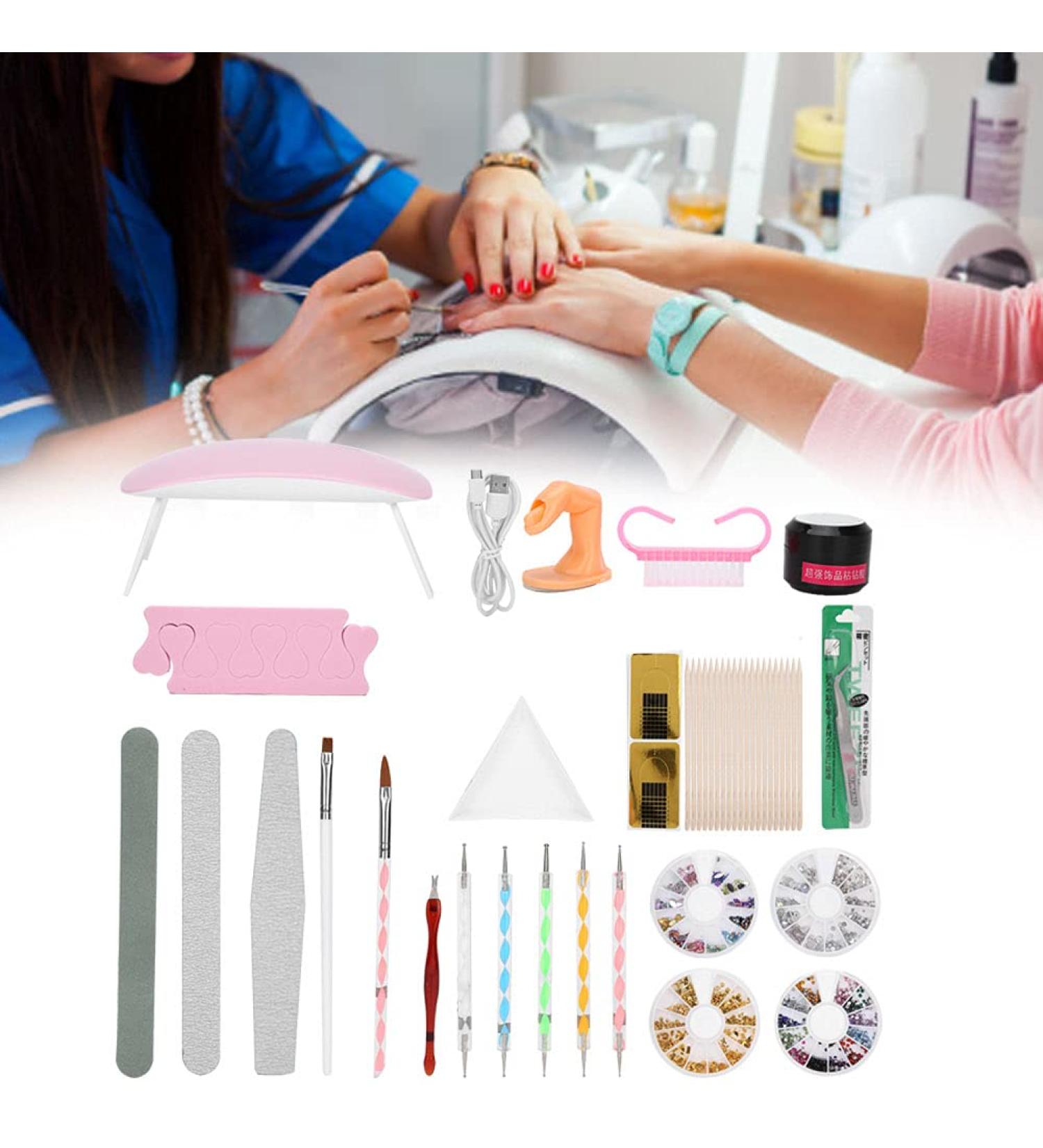 Nail Light Nail Art Dotting Pen for Home Nail Salon Extension Gel Set with Portable USB Nail Polish Dryer - Buy Online on GoSupps.com
