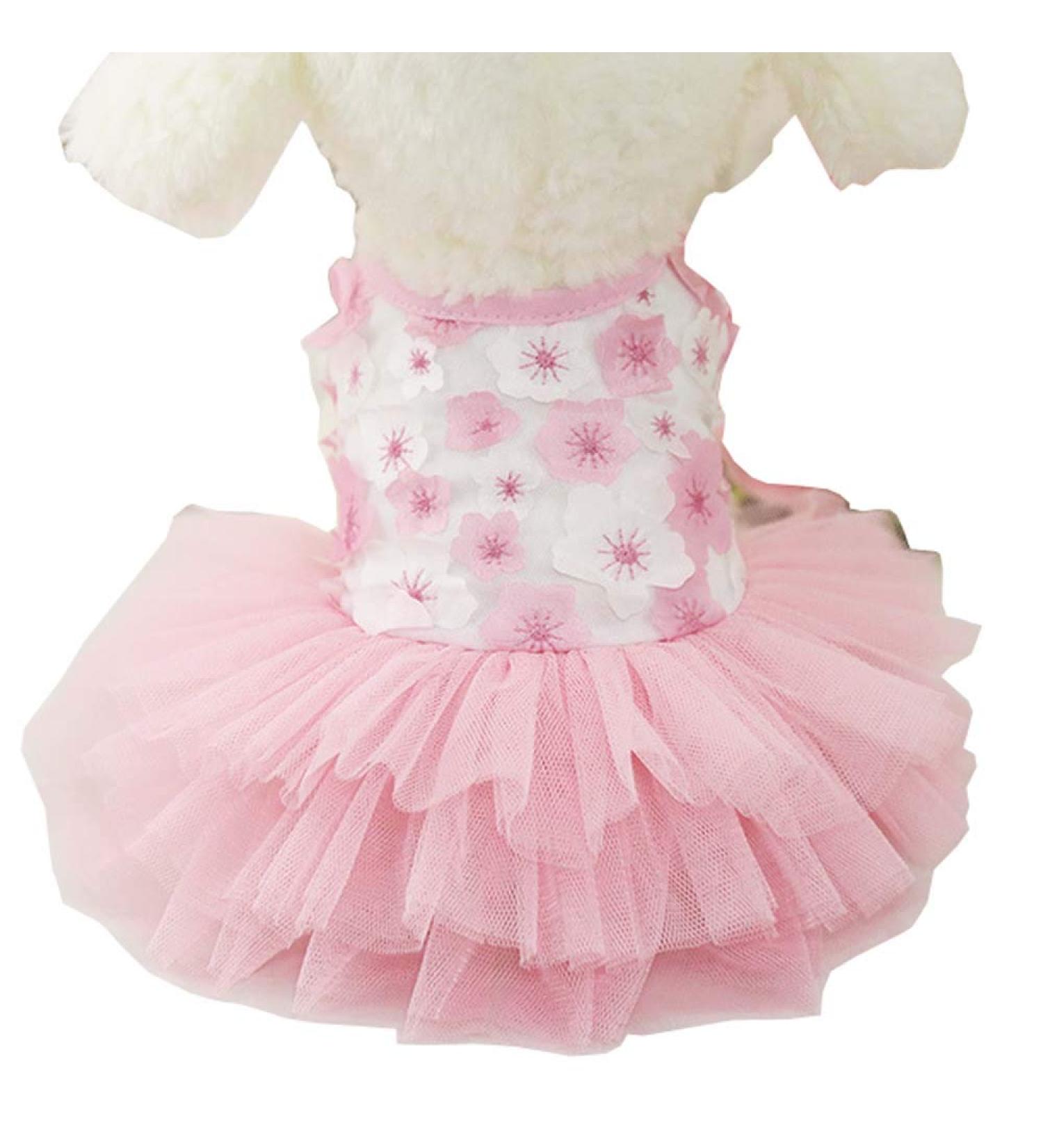 Yekeyi Spring Summer Princess Pet Dress - Cute Bunny Tutu for Dogs & Cats | Flower Pink Costumes for Rabbits - Buy Online on GoSupps.com