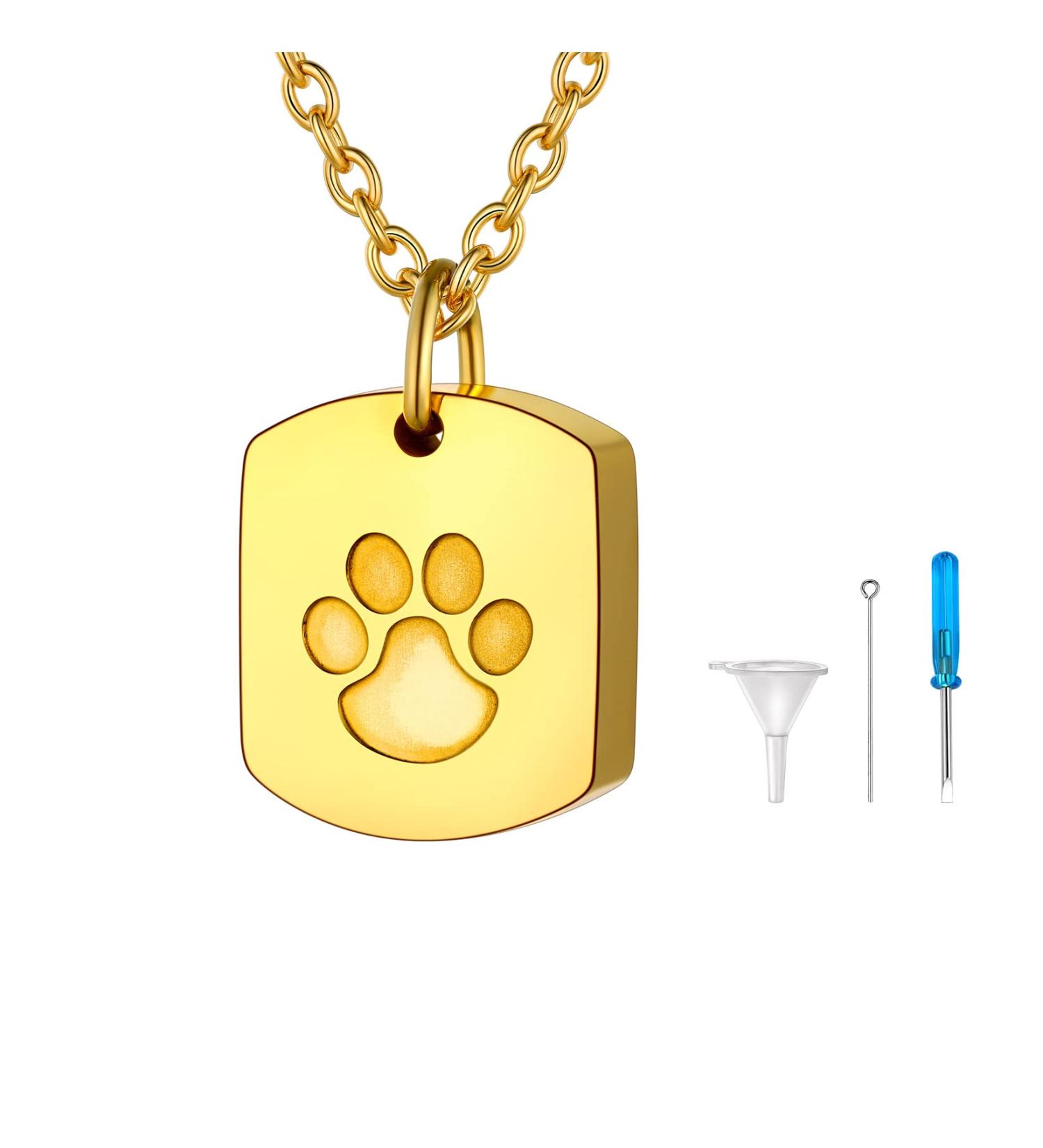 U7 Women's Cremation Urn Necklace - Cycle of Life & Celtic Knot Pendant for Ashes - Dog Feet Wings & Crucifix Design in Stainless Steel - Stylish Memorial Jewelry - Buy Online on GoSupps.com