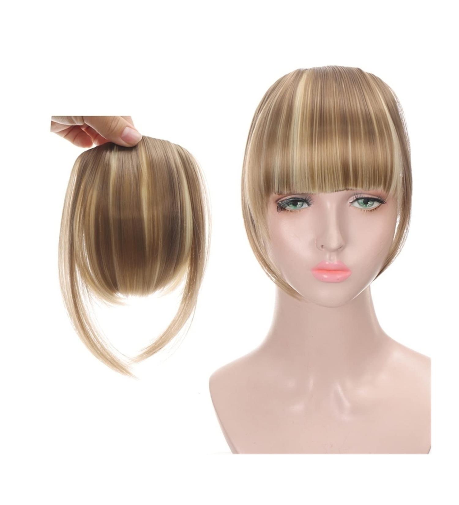 Bangs Hair Clip Synthetic Bangs Hair Clip in Extensions French Natural Fringe Bangs Clip in Thick Front Neat Flat Bang Short Straight Hair piece Bangs with Temples Bangs Clip in Hair (Color : SW65-18 SW65-18H613 - Buy Online on GoSupps.com