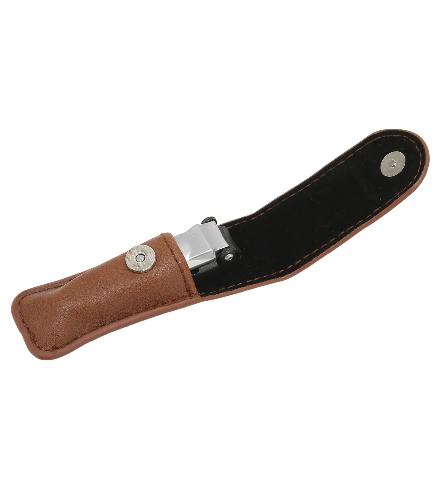 Nail Clipper Rust Proof Compact Safe Fingernail Clipper Wear Resistant with PU Leather Sheath for Nail Salon for Home Travel - Buy Online on GoSupps.com