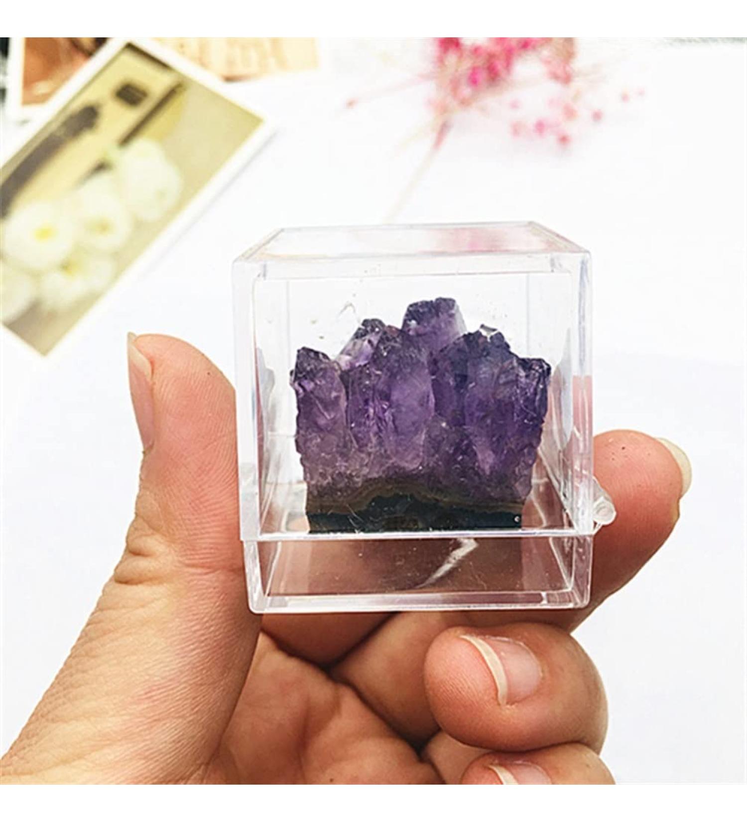 Natural Crystal Rough Natural Crystal Rough Specimen Natural Amethyst Specimen Crystal Stone and Crystal Quartz Crystal Cluster Box Home Desk DecorStone 1sets - Buy Online on GoSupps.com