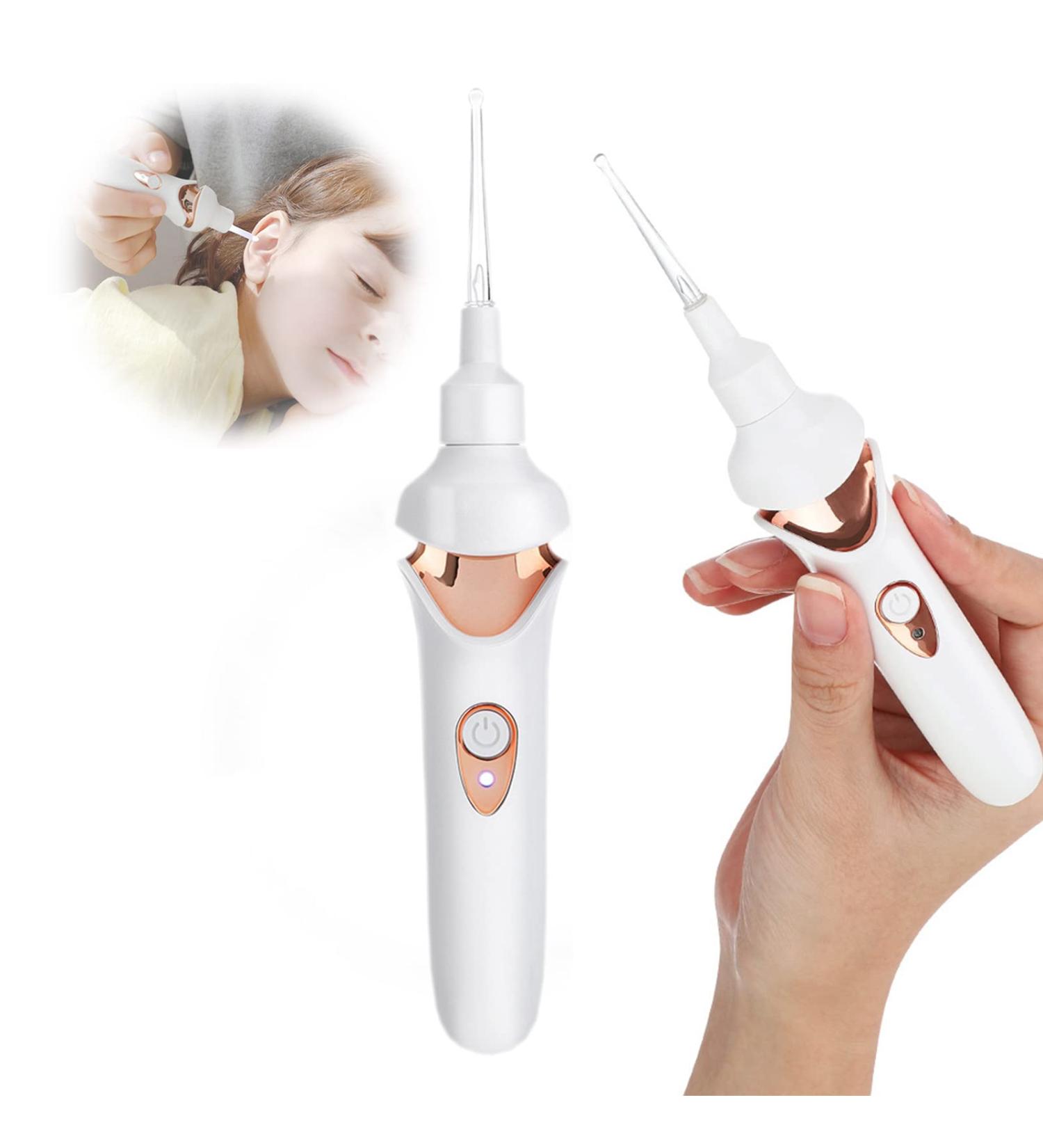 LED Lighted Ear Wax Remover Tool with 4 Replacement Heads - Vibrating Suction Ear Cleaner Set (White) - Buy Online on GoSupps.com