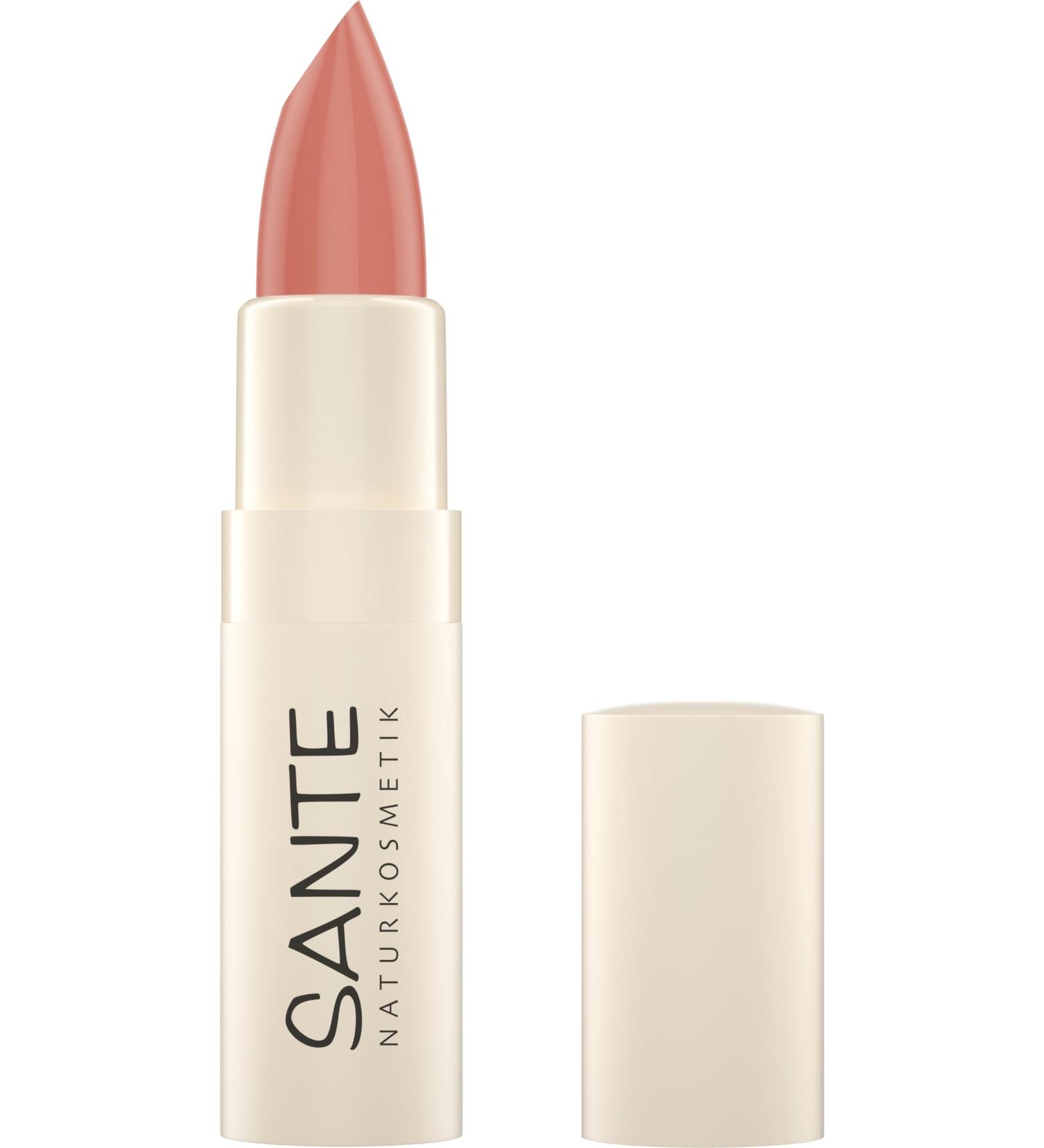 SANTE Naturkosmetik Moisture Lipstick 02 Coral Glaze - Rouge l vres nourrissant l'acide hyaluronique - Effet plump et s pilift - Soin des l vres pour des l vres souples et d licatement brillantes - Buy Online on GoSupps.com