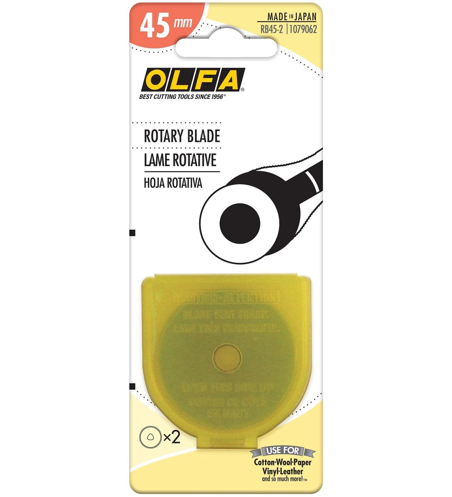 OLFA 1079062 RB45-2 45mm Straight Edge Rotary Blade  2-Pack - Buy Online on GoSupps.com