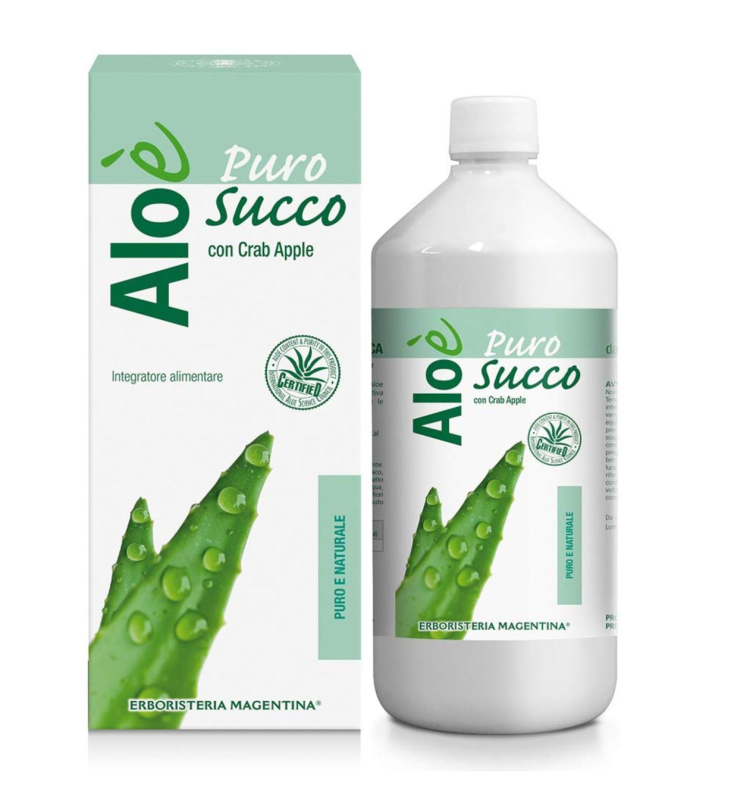 Erboristeria Magentina Erboristeria Magentina Aloe' Pure Aloe Juice with Crab Apple Pure and Natural 1000 ml