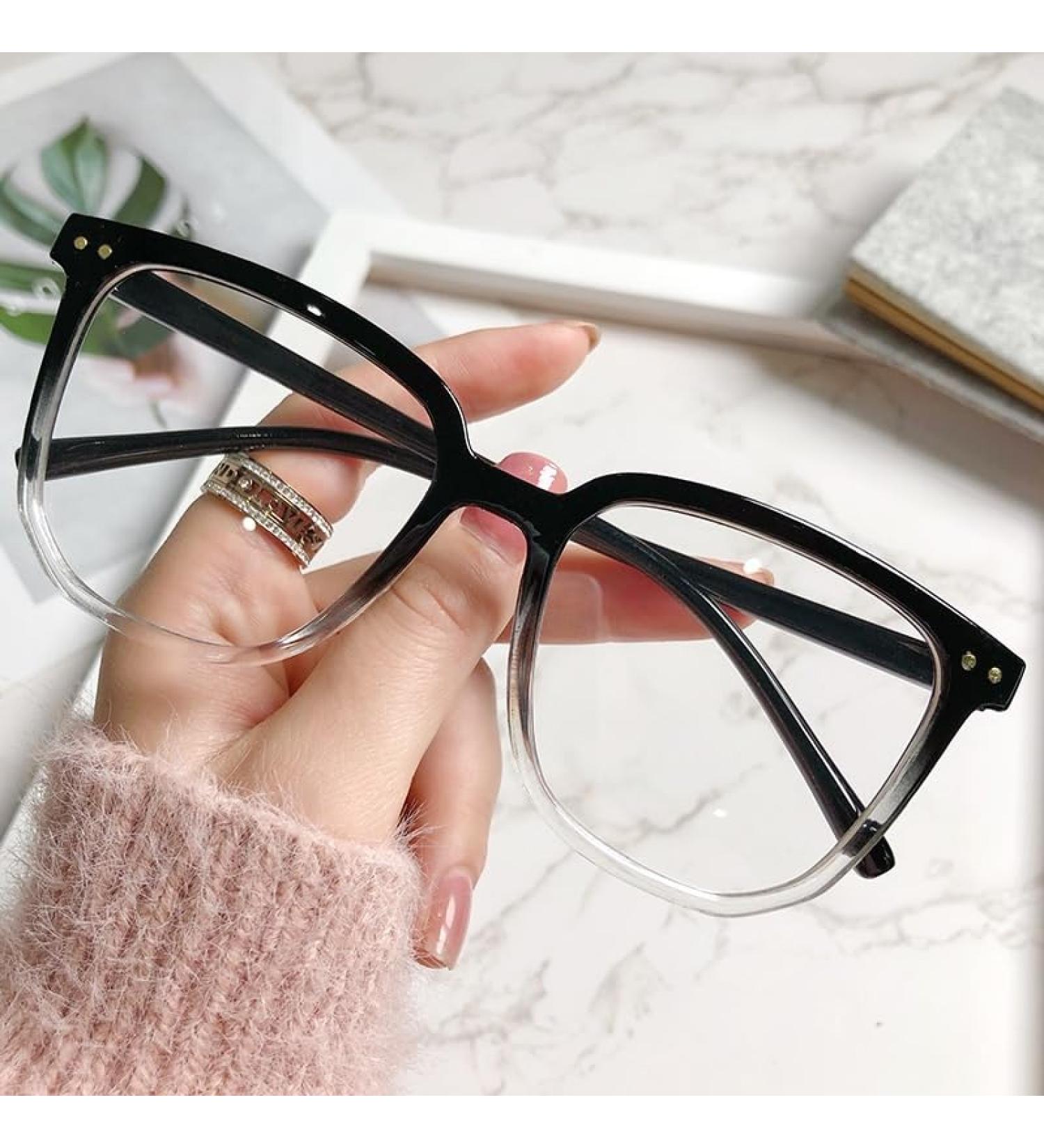 PARWANA Anti Glare Oversized Computer Readers | Stylish +100 Black-Clear Reading Glasses | Anti Blue Light & Presbyopic Glasses for Eye Protection - Buy Online on GoSupps.com