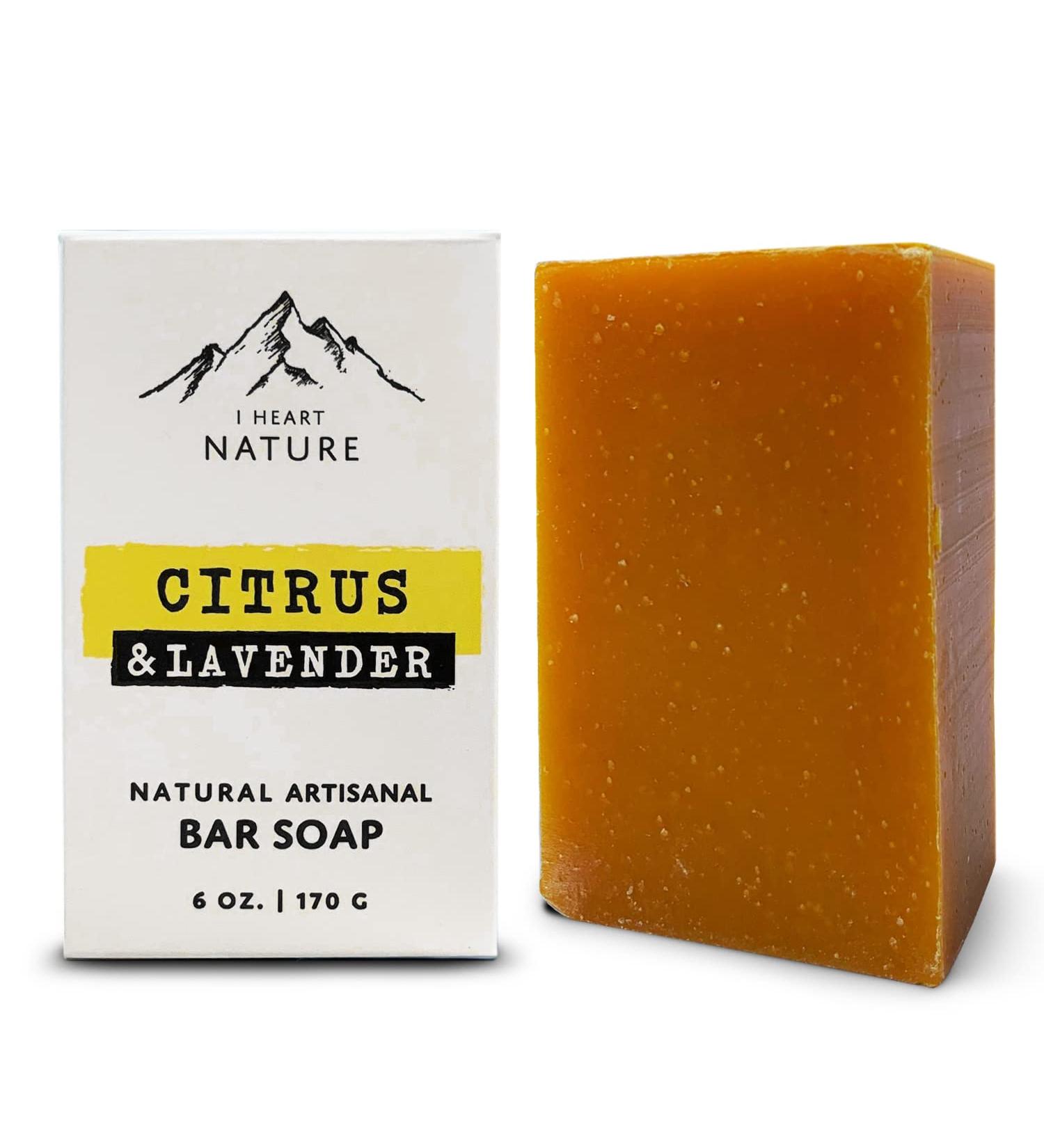 iHeart Citrus Lavender Soap Bar - Rich Creamy Moisturizing Lather - 6oz Face & Body Wash for Men and Women - Buy Online on GoSupps.com