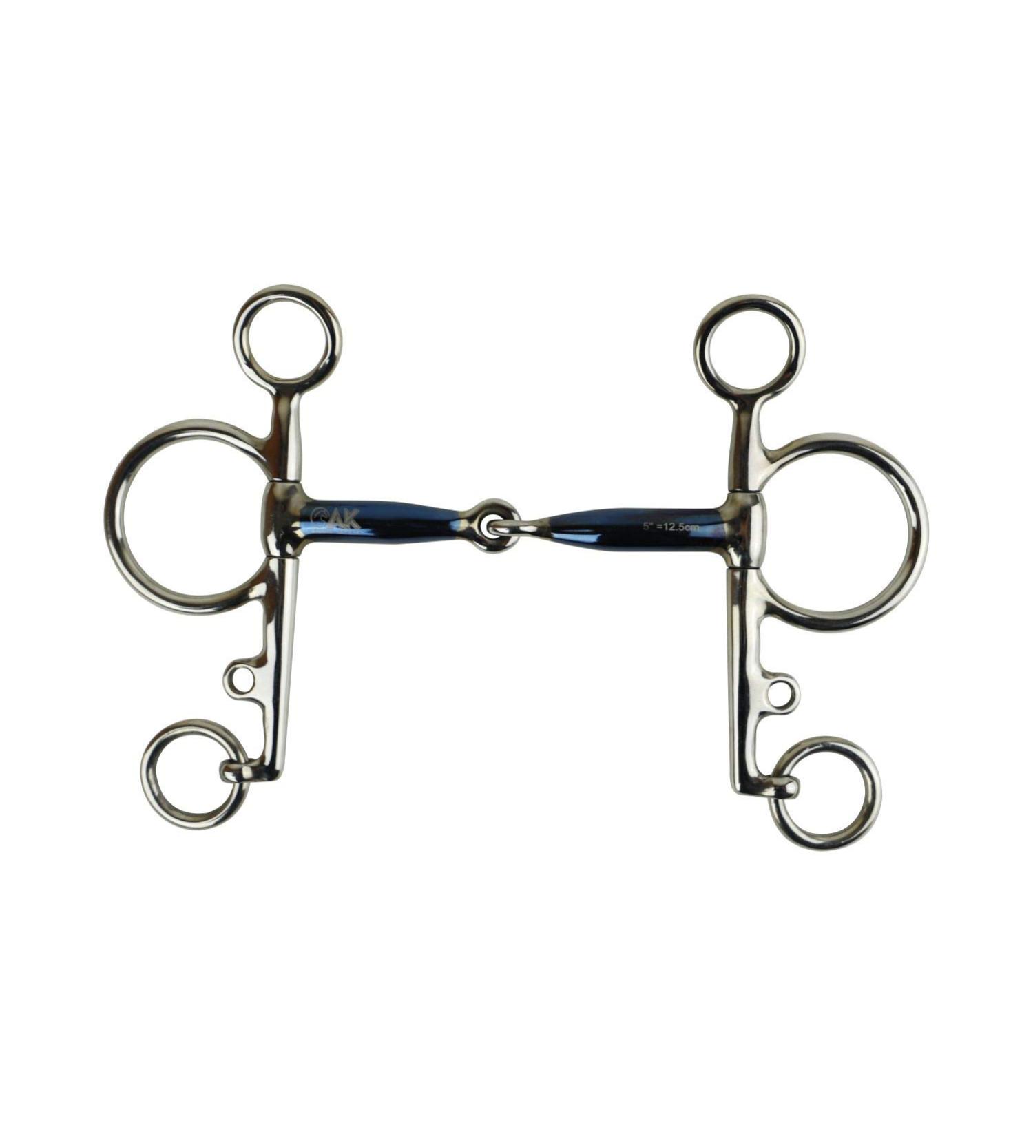 AK Pelham AKRS-2611 Single Jointed Horse Bit - Sweet Iron Mouthpiece 14cm Blue-Silver - International Shipping Available - Buy Online on GoSupps.com