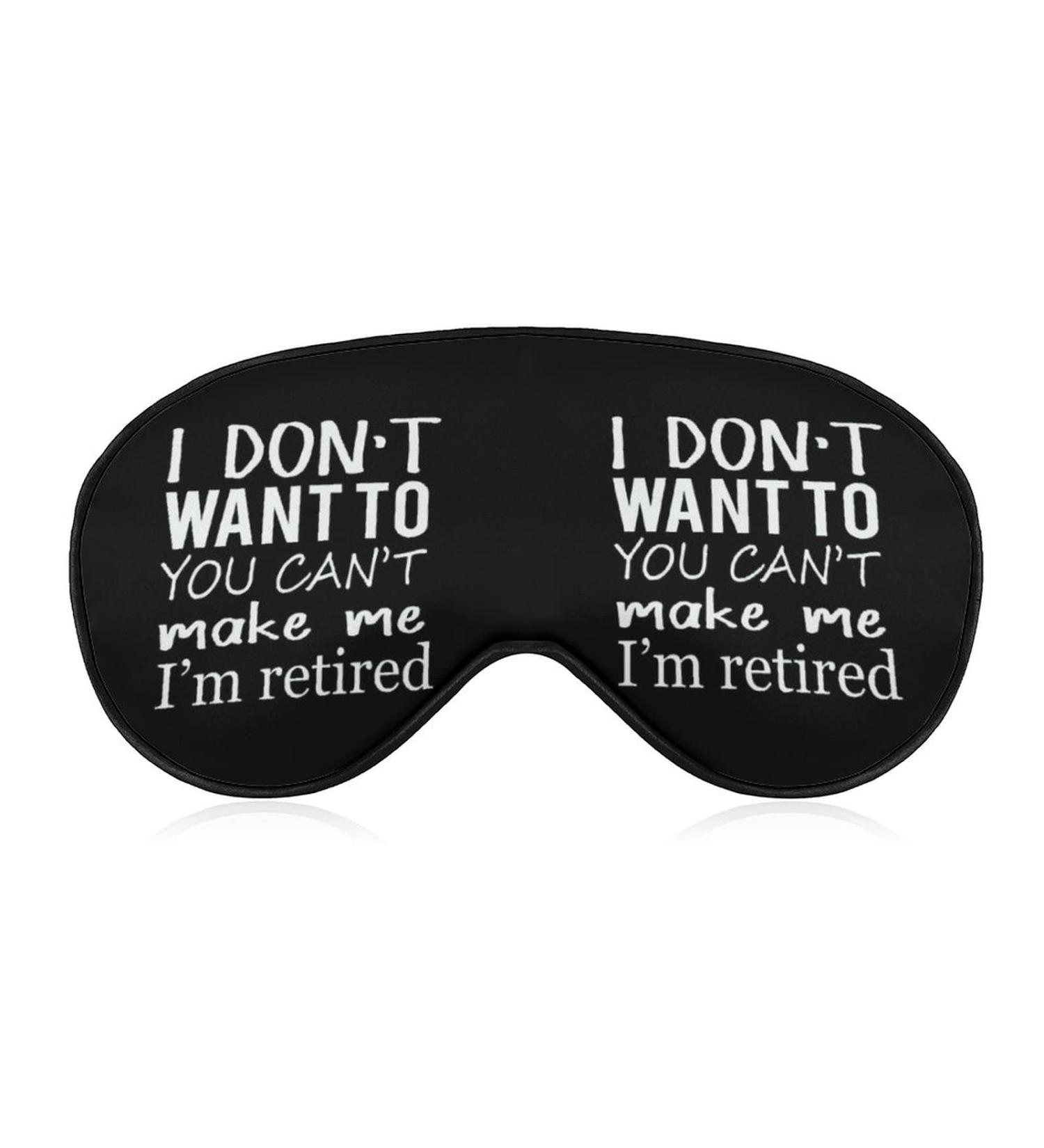 Retirement Gifts Sleep Mask - Funny Eye Cover for Women & Men - Adjustable Strap - Perfect for Yoga, Travel, Nap - Blackout Blindfold - Buy Online on GoSupps.com