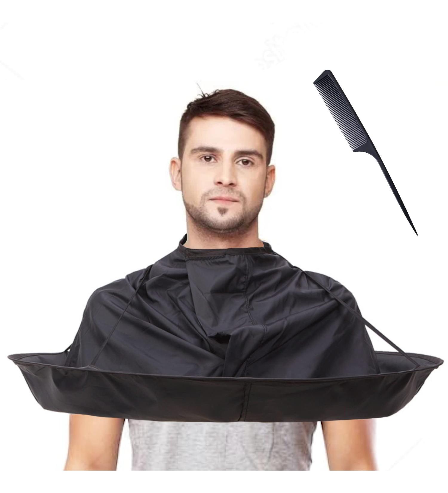 Gusto Hairdressing Salon Cape - Professional Hair Cutting Cloak & Apron Tool with Neck Brush - Black - Buy Online on GoSupps.com