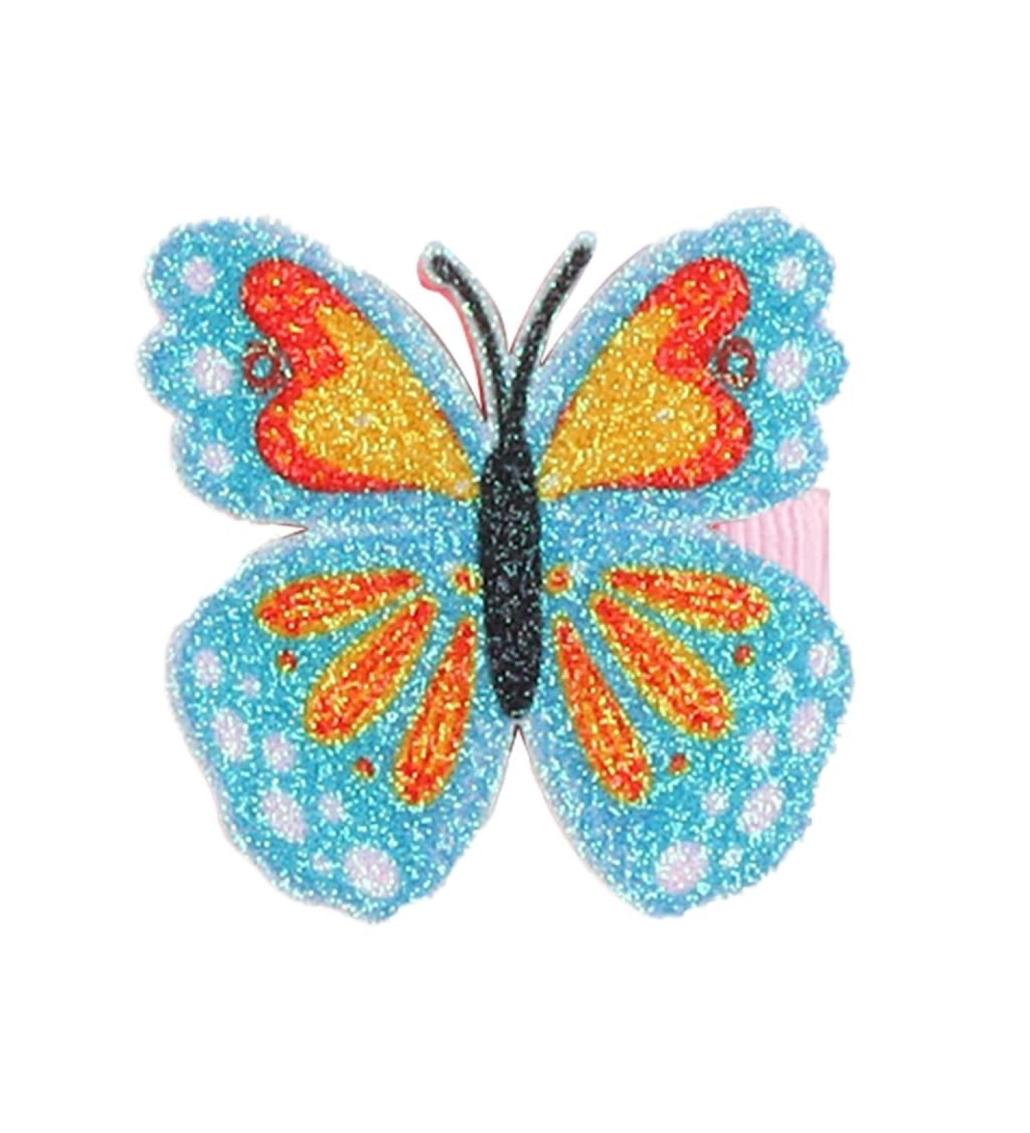 hgnxa Realistic Butterfly Hair Clip for Girl Kids Glittering Hairclip BobbyPin Duckbill Clip Barrettes for Women Side Bangs Blue - Buy Online on GoSupps.com