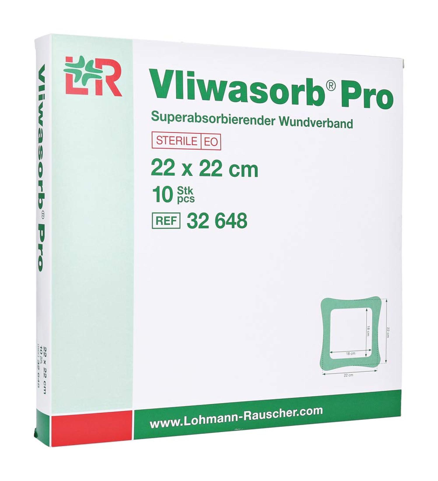 VLIWASORB Pro suberabsorb.Comp.sterile 22x22 cm 10 pieces