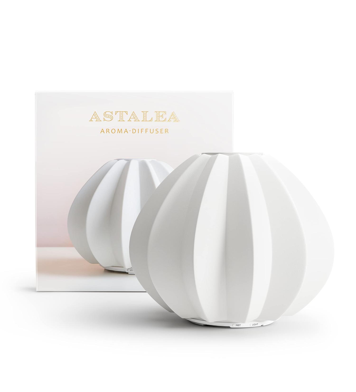 Astalea Aroma Diffuser for Essential Oils - 100ml White Ceramic Ultrasonic Humidifier & Air Freshener - Automatic Fragrance Diffuser for Home & Room Scent - Buy Online on GoSupps.com