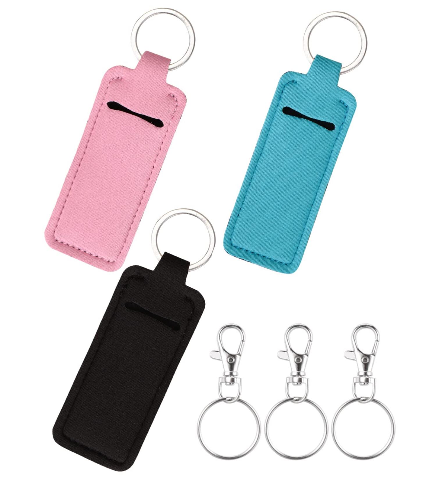 Meiiy Chapstick Holder - 3pcs Lip Balm Sleeve Pouch with Hook for Women - Stocking Stuffers Gift - Buy Online on GoSupps.com