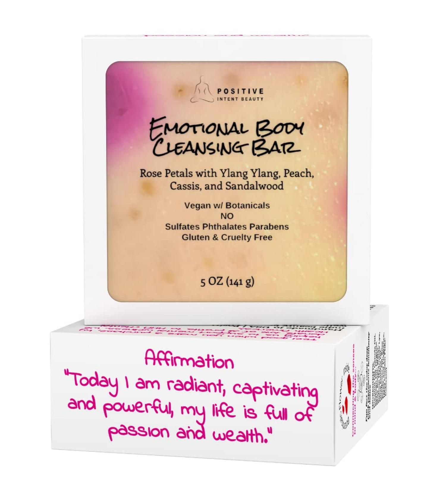 Positive Intent Beauty Emotional Vegan Soap Bar with Exfoliating Rose Petals - Nourishing and Softening, Graduation Gift Idea - Cruelty-Free, 5oz - Buy Online on GoSupps.com