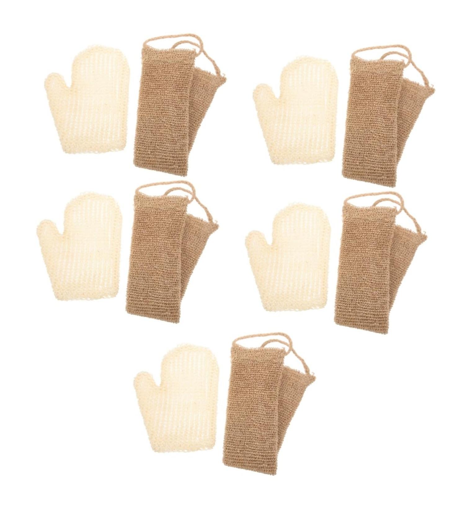 Beavorty 5 Sets sisal Bath Set Dead Skin Remover exfoliating mitt exfoliator washcloth Body Scrub Towel Back Scrubber Body Towel Back Shower Scrubber South Korea Man Jute Spa - Buy Online on GoSupps.com