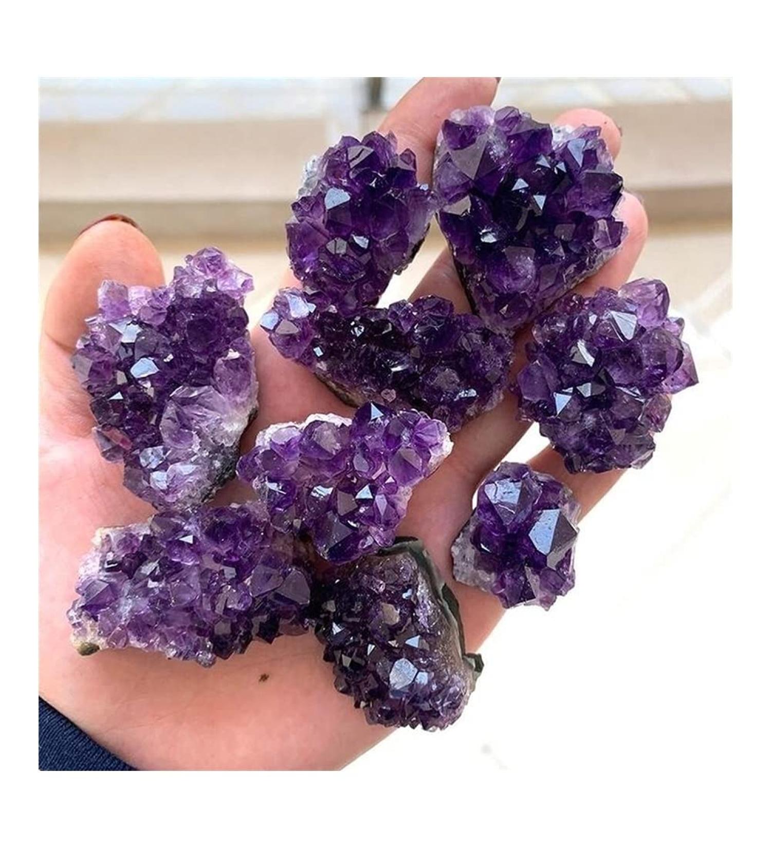 Natural Crystal Rough Crystal Purple Amethyst Hole Quartz Crystal Cluster Geode Druzy Home Decoration Gemstone (Size : 30-40g) - Buy Online on GoSupps.com