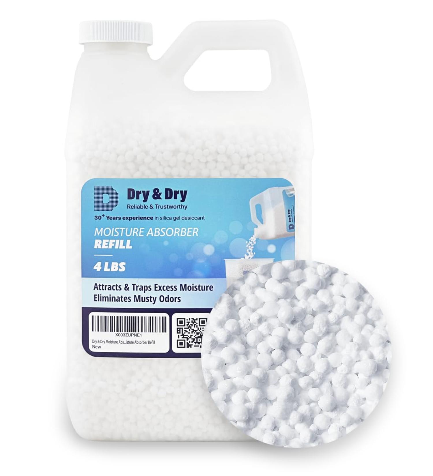 Dry & Dry 4 LBS Moisture Absorbers Refill Beads - Effective Dehumidifiers for Home Basement & Bedroom - Buy Online on GoSupps.com