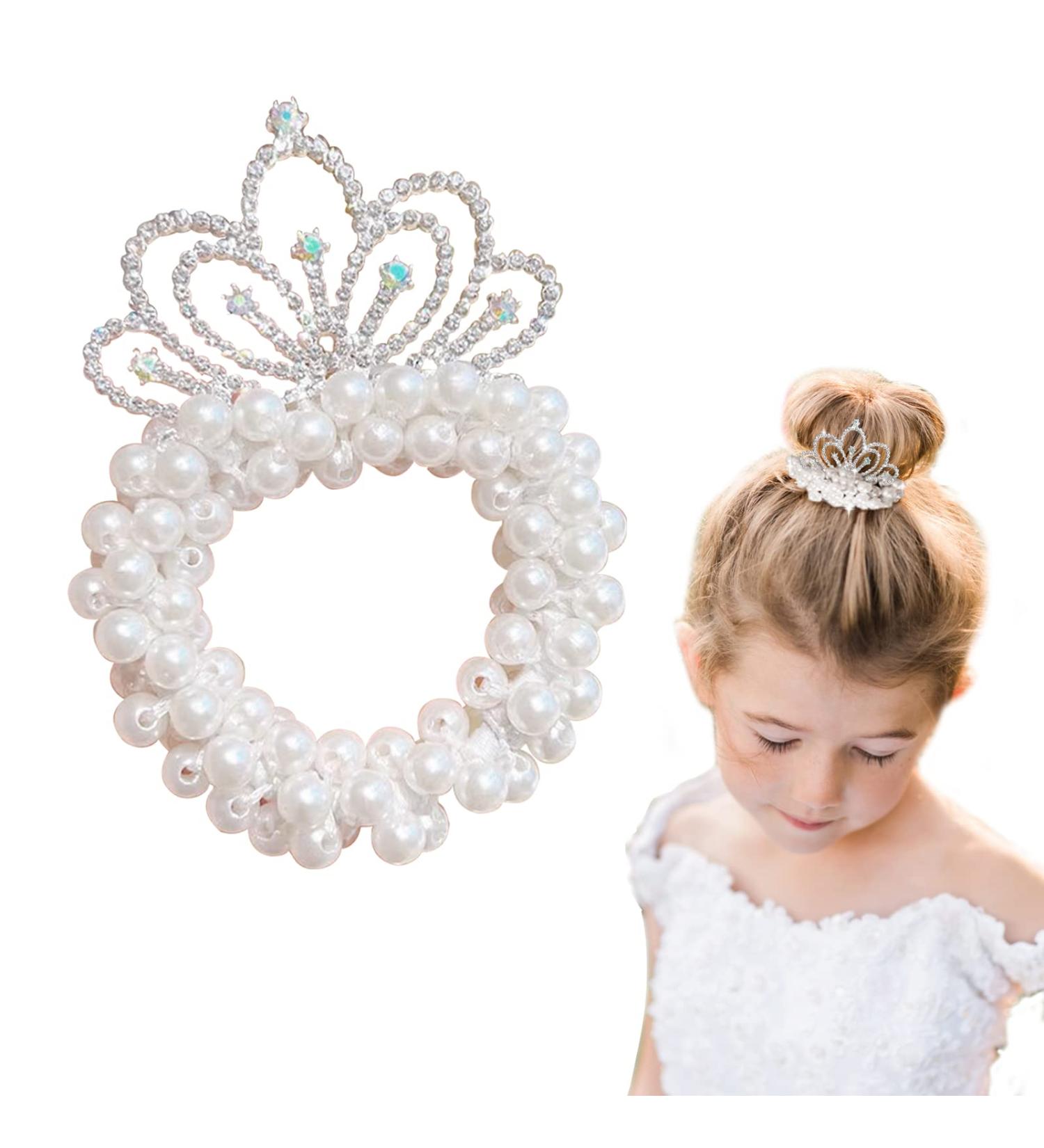 Pearl Crown Hair Tie for Girls - Princess Hairband for Parties | Girls' Fashion Accessory - Buy Online on GoSupps.com
