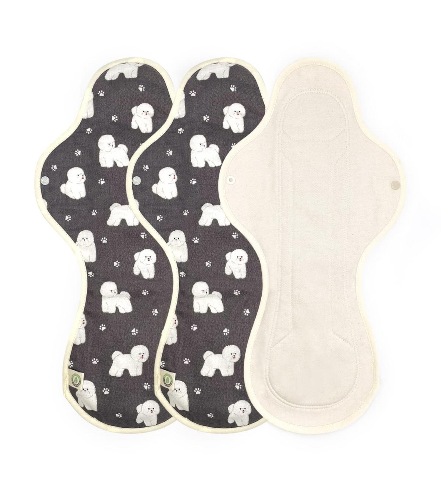 think ECO Printed Absorbent Type Pad 3p Organic Reusable Cotton Pads Menstrual Pads Sanitary Napkins Many Pattern 3 Pads. (Puppy Night pad Plus) - Buy Online on GoSupps.com