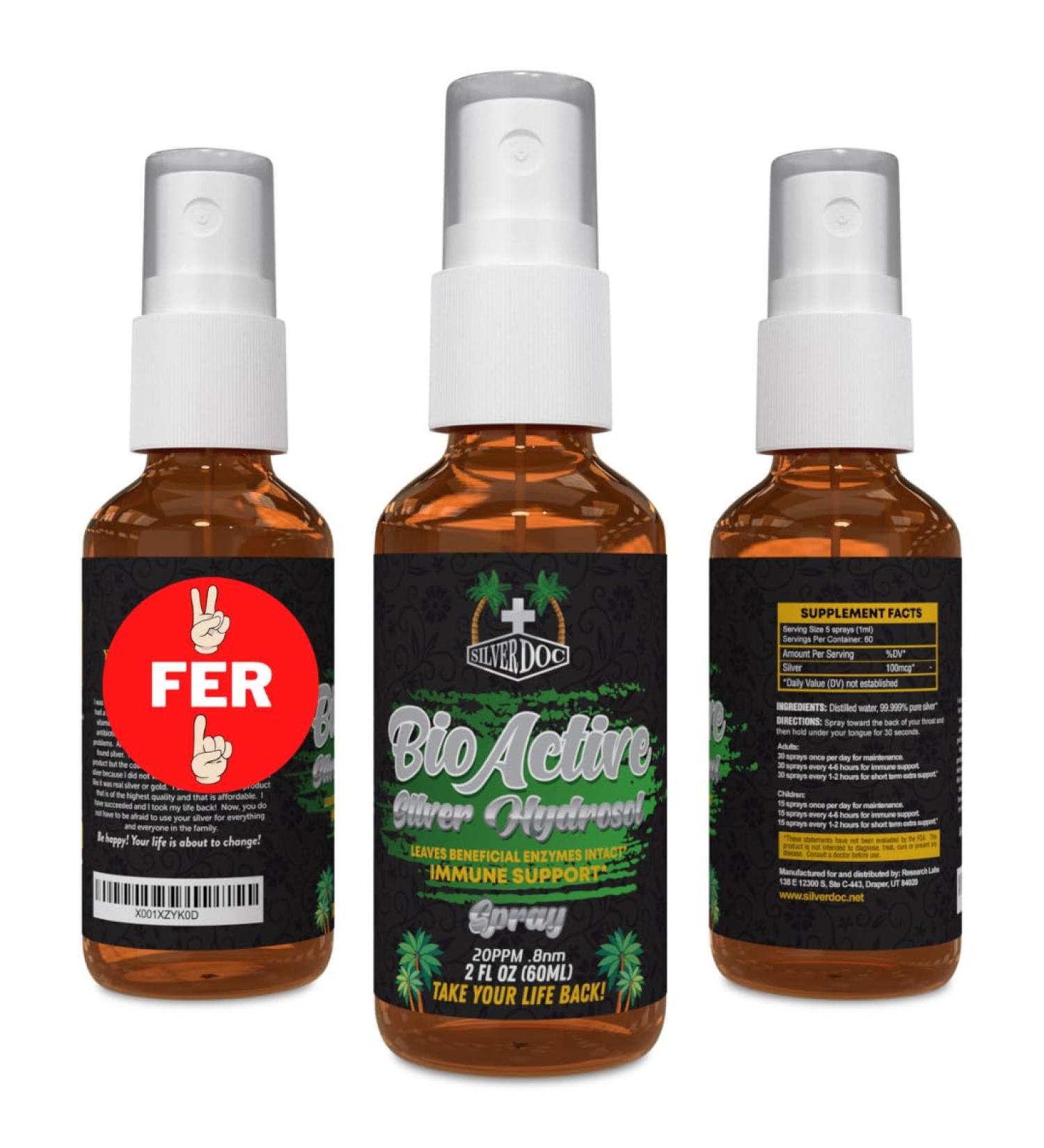 2 for 1 Sale Silver Doc Silver Hydrosol Spray (2-2oz Bottles), Natural Alternative & Immune Support, Better Than Any Colloidal, SilverDoc is Most Effective - Buy Online on GoSupps.com