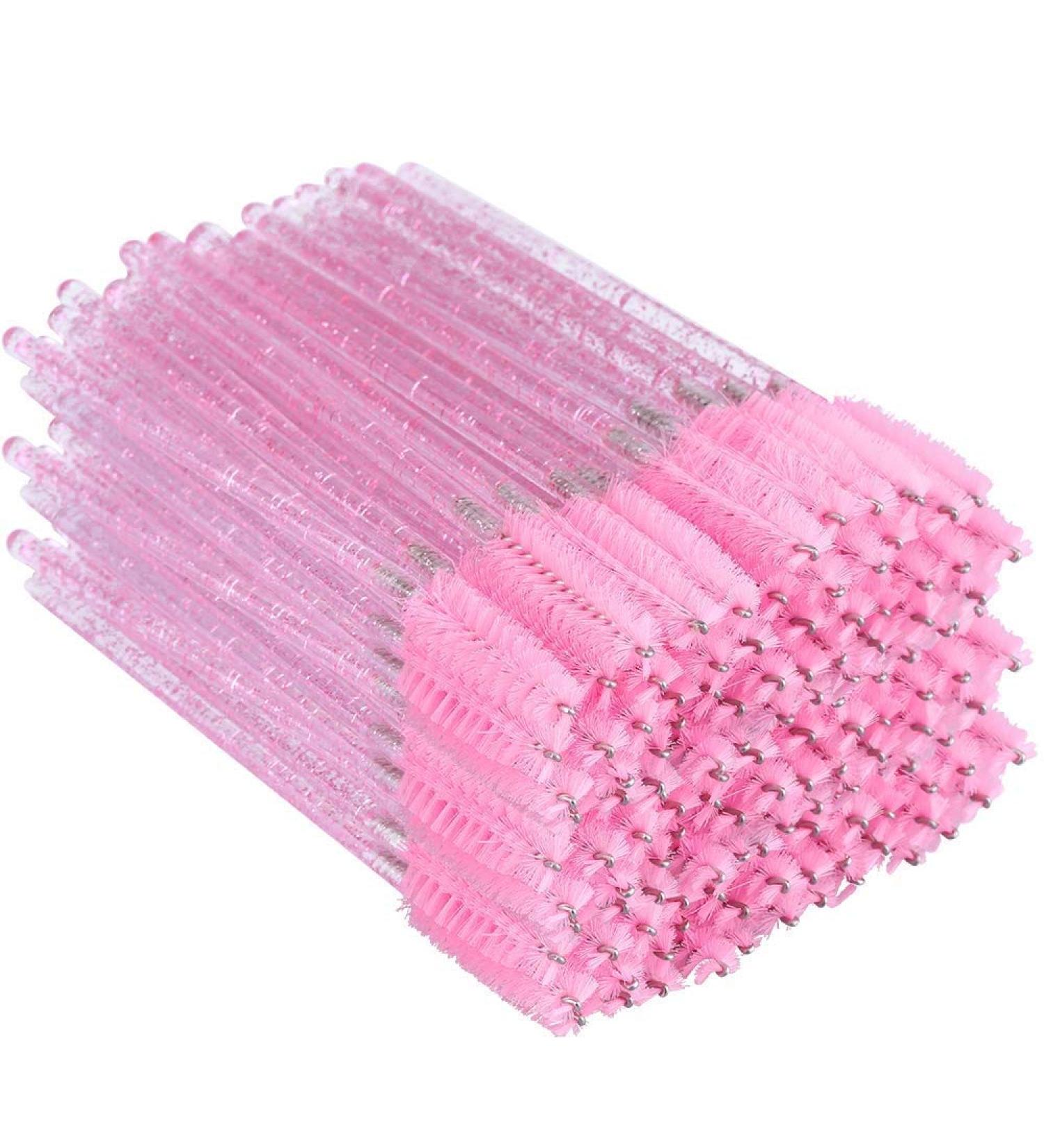 300 PCS Pink Disposable Eyelash Brushes - Crystal Mascara Wands for Extensions - Eyelash Extension Applicator - Buy Online on GoSupps.com