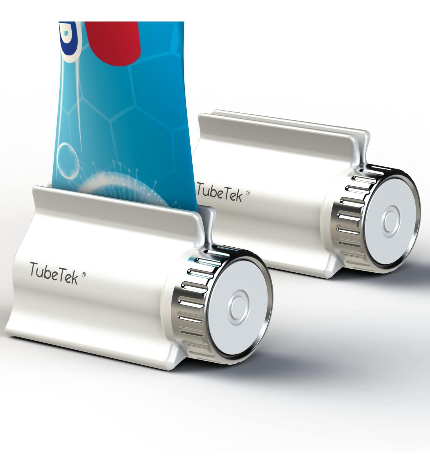 TubeTek Toothpaste Tube Squeezer 2-Pack  Dispenser Roller Wringer for Paint  Lotion  Cream  Glue. Made in USA. Color: Satin Nickel Satin Nickel 2-pack - Buy Online on GoSupps.com