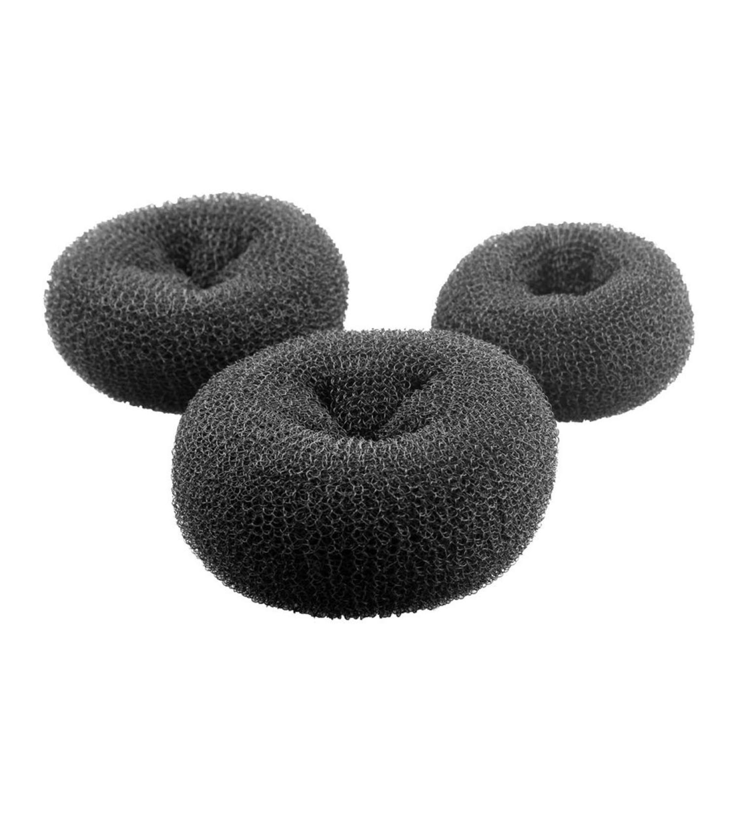 Amorar 3-Piece Women's Hair Chignon Pad Set | Donut Ring Shapers for Perfect Hair Knots | Black Hair Cushion & Roller - Buy Online on GoSupps.com