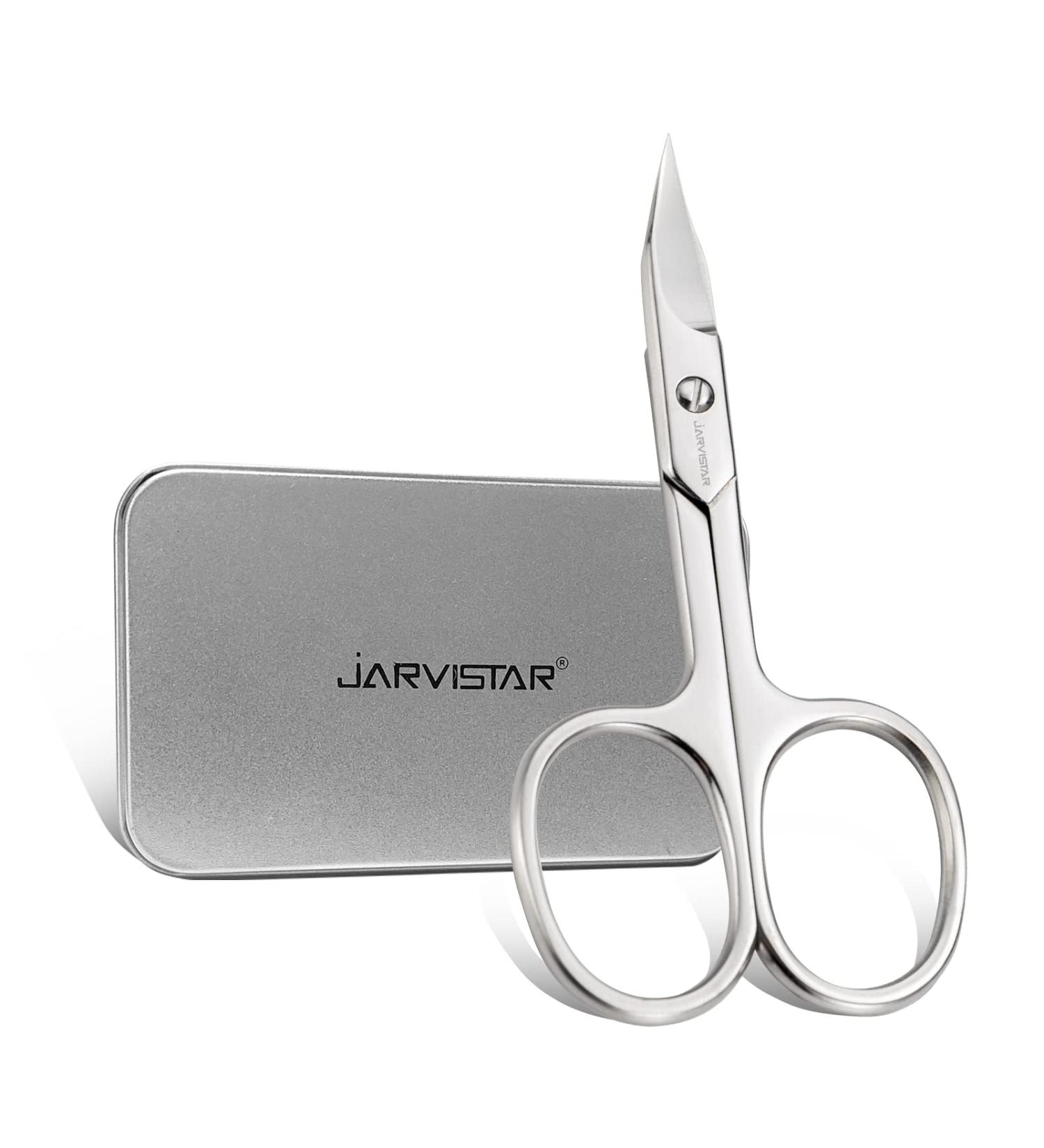 Jarvistar Rustproof Stainless Steel Nail Scissors - Sharp Curved Cutting Edge for Men & Women - Perfect for Nails Cuticles & Pedicures - 93 mm Tower Tip - Buy Online on GoSupps.com