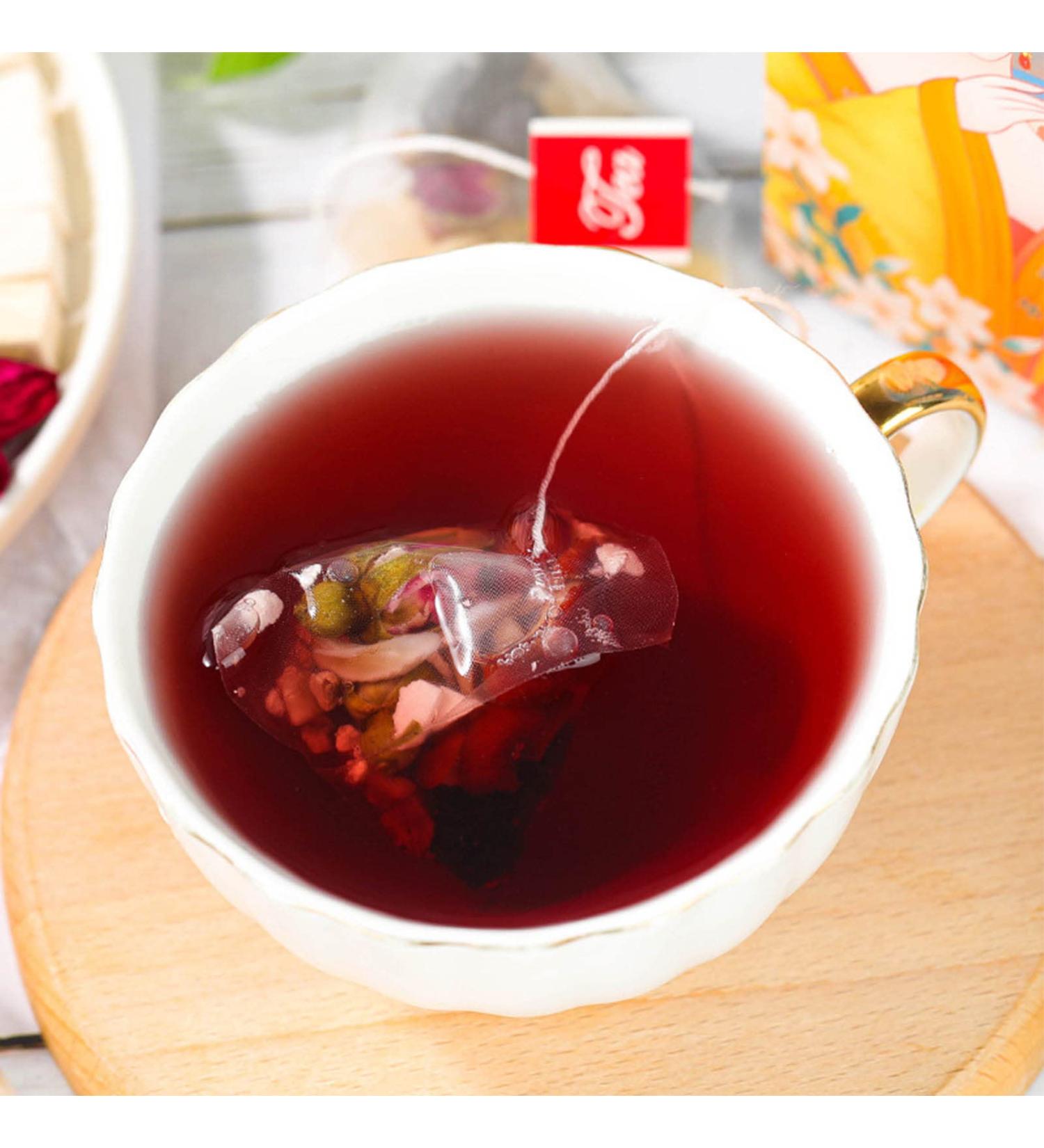 Poria Lily Tea 160g Poria Lily Herbal Combination Tea Bag Portable Dates Rock Sugar Edible Roses Tea Bag for Office Home - Buy Online on GoSupps.com