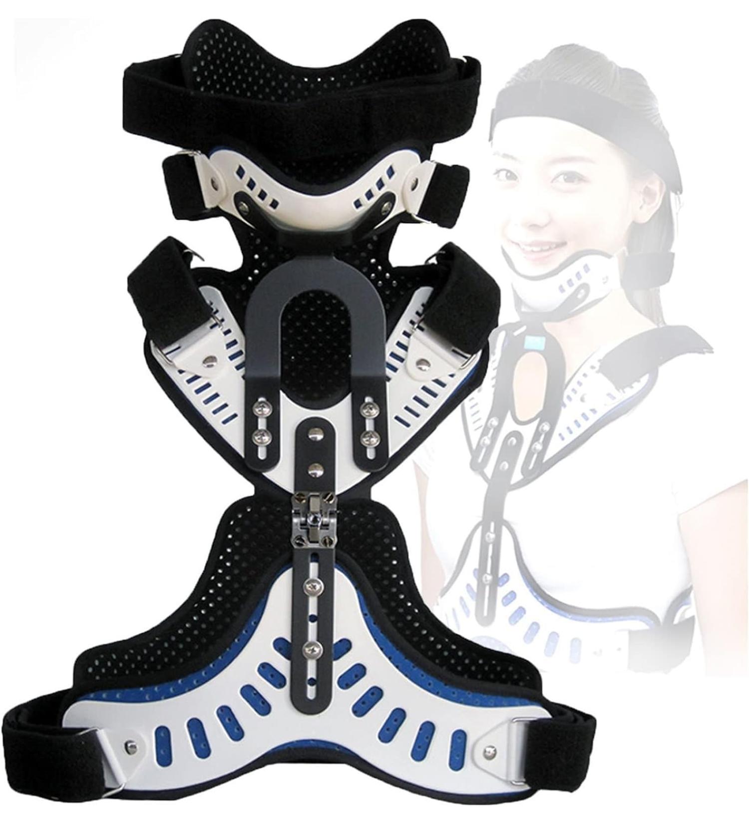 Adjustable Head Neck Chest Orthosis - Cervical Thoracic Halo Brace for Postoperative Rehabilitation & Lumbar Support - Buy Online on GoSupps.com