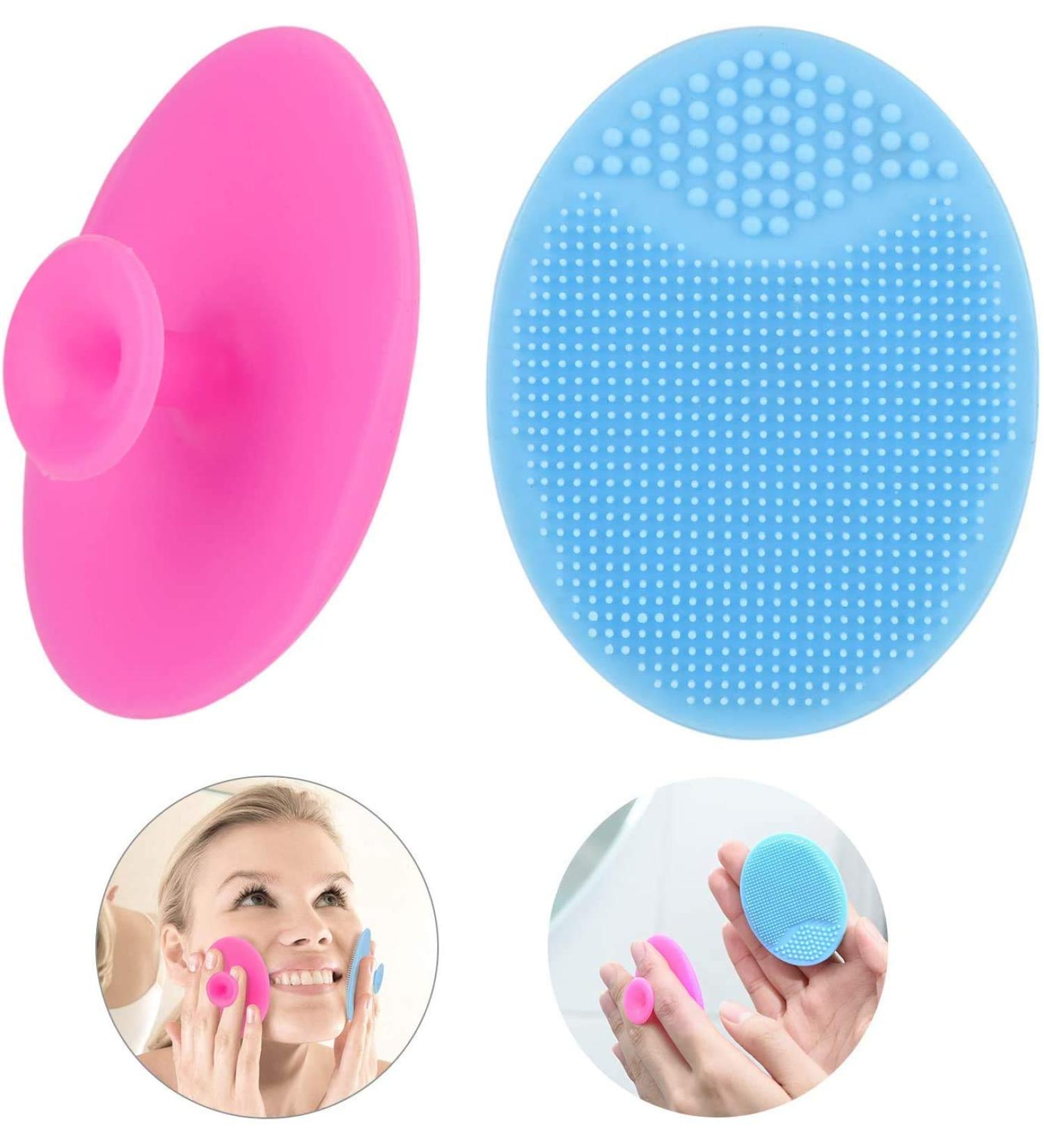 Baby Bath Silicone Brush 2 Pack for Dry Skin Cradle Cap Brush and Comb Cradle Cap and Eczema + Soft Training Silicone Finger Toothbrush for Baby Kids Children Pink & Blue - Buy Online on GoSupps.com
